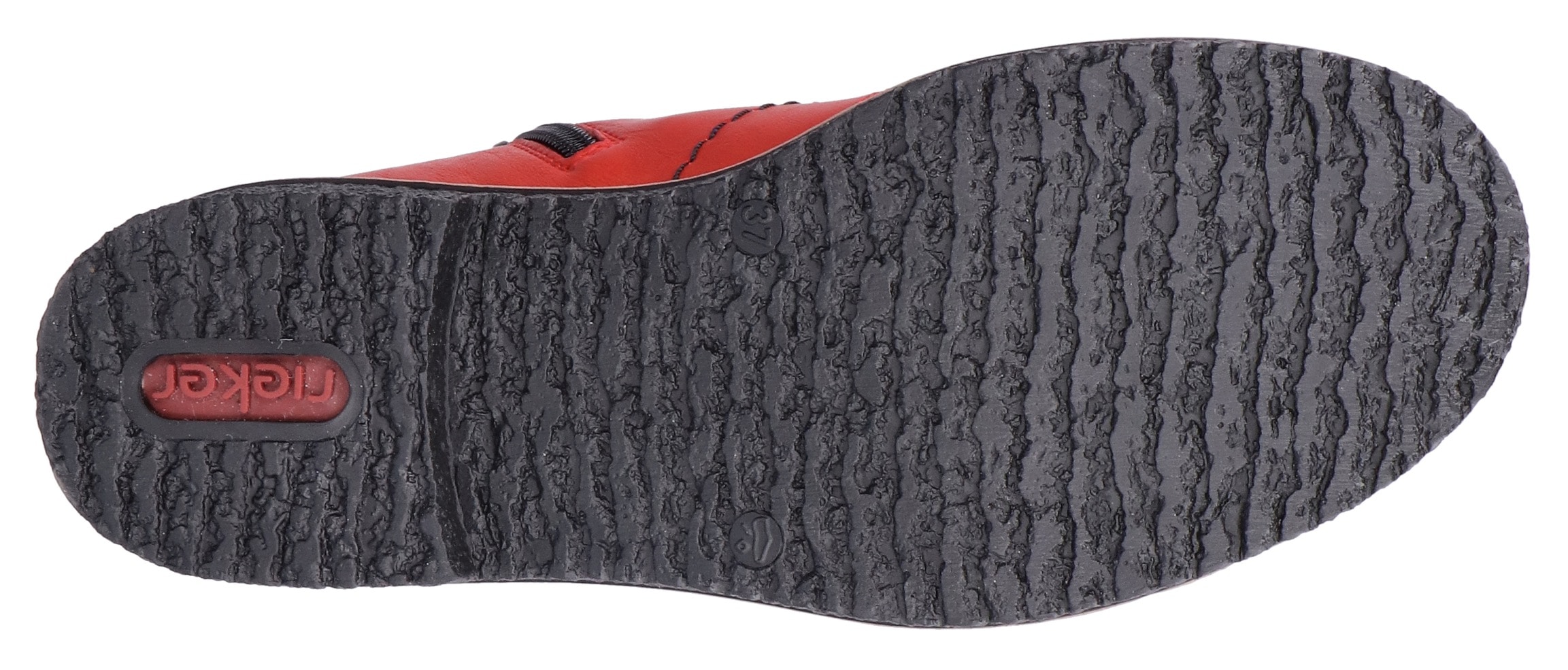 Rieker Schnürstiefelette, Schnürboots, Reissverschluss-Stiefelette, Blockabsatz, Rosenmuster