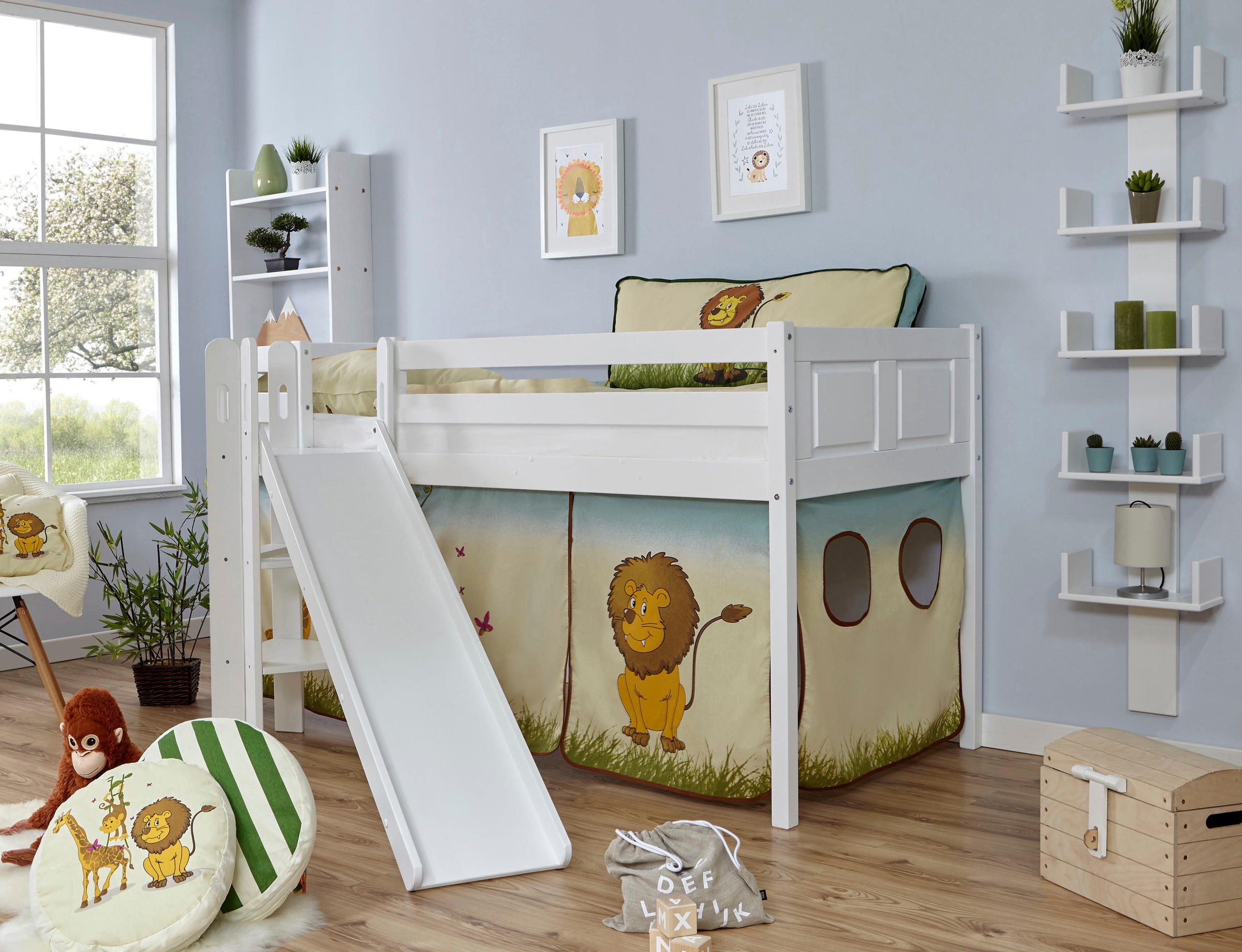 Image of Ticaa Hochbett »Ekki«, mit Rollrost und Textil-Set wahlweise mit Matratze, Buche bei Ackermann Versand Schweiz