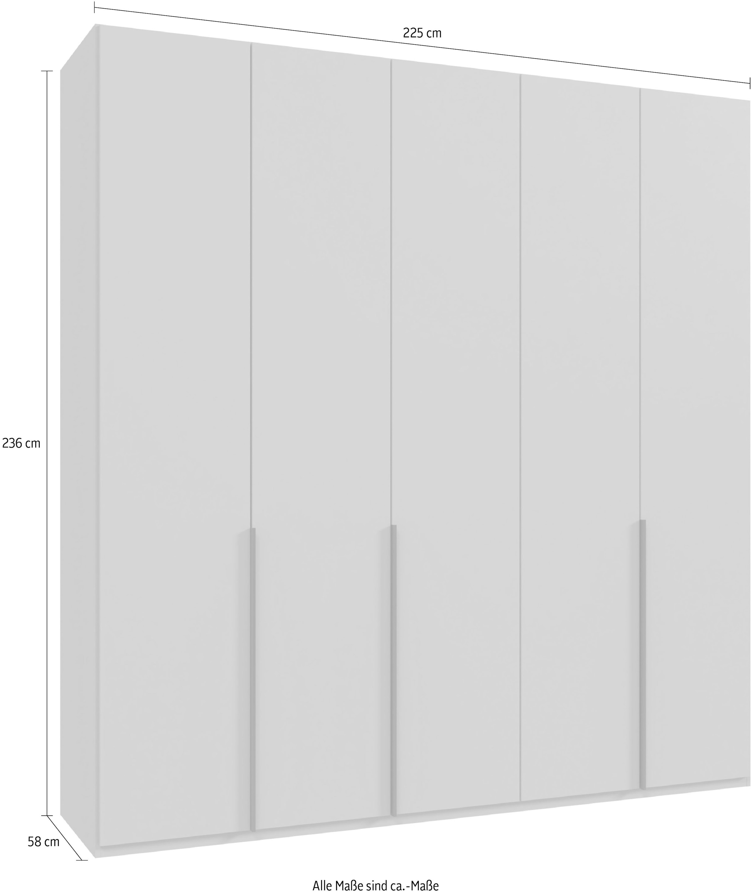 Wimex Kleiderschrank »Mugano,in 8 Breiten,3 Höhen,2 Tiefen, viele Farben, Made in Germany«, (in Basic oder Premium Ausstattung mit 2 weiteren Einlegeböden), mit langen oder kurzen Griffen aus Metall, mit oder ohne Spiegel