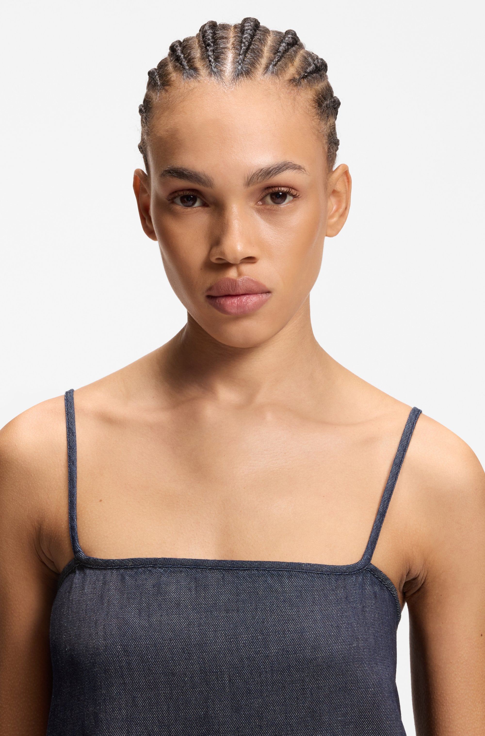 HUGO Mini-robe »Kabati« aspect denim, ourlet abaissé
