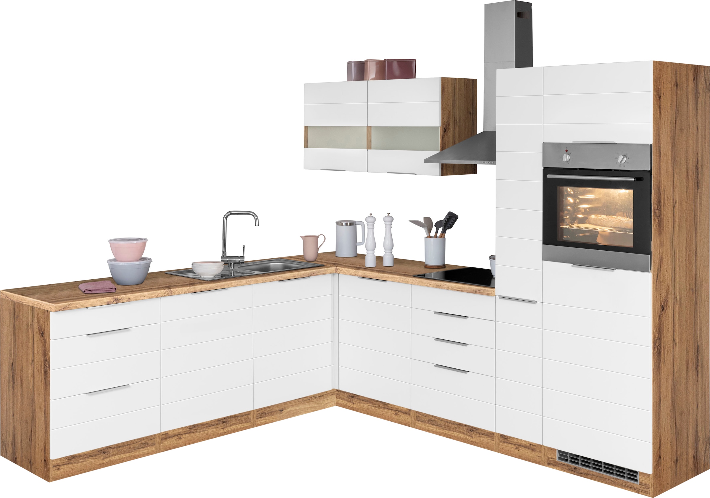Image of KOCHSTATION Winkelküche "KS-Luhe" Stellbreite 240x270 cm, wahlweise mit oder ohne E-Geräten, MDF-Fronten