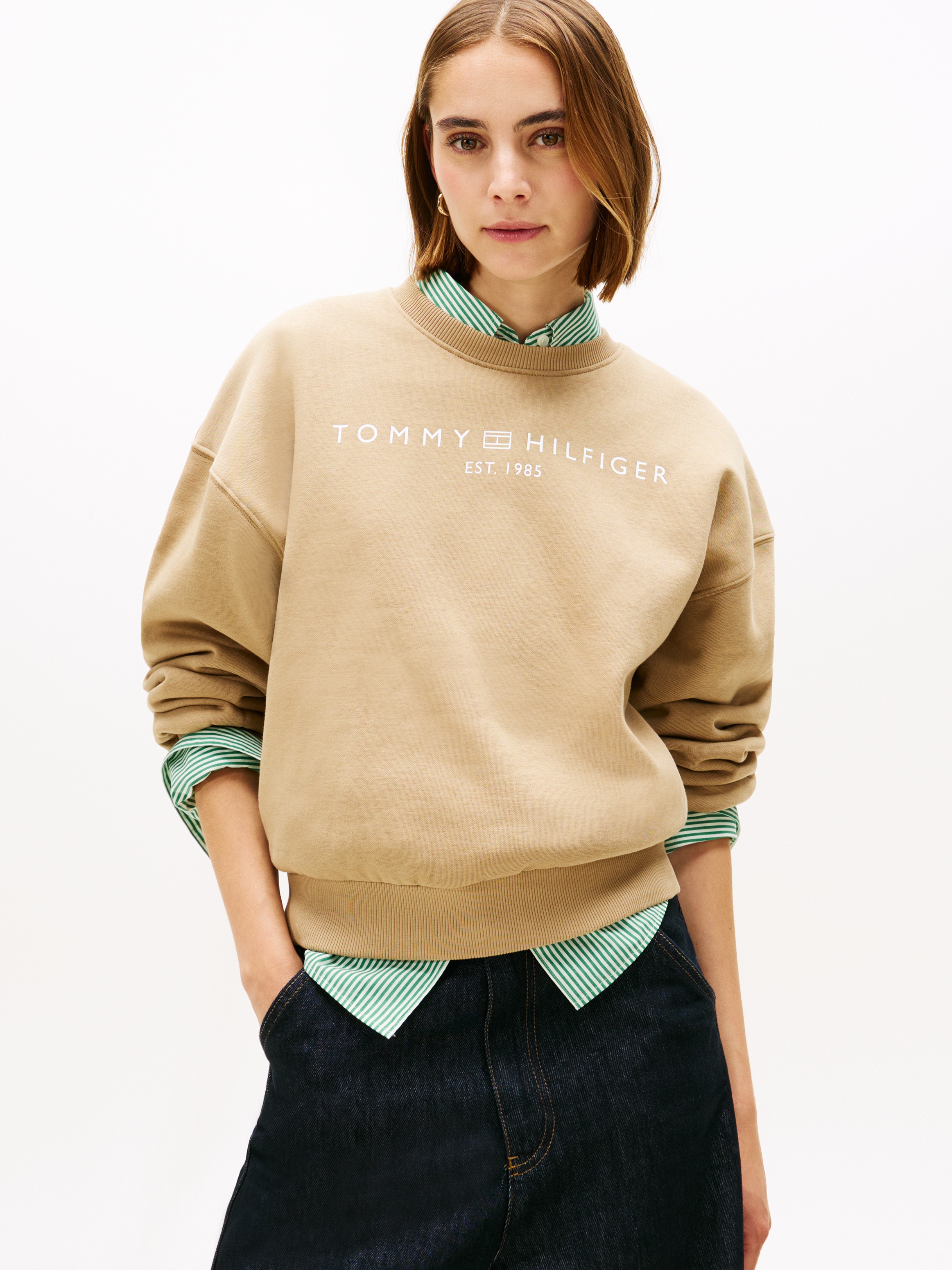 Image of Tommy Hilfiger Sweatshirt "CORP LOGO MDRN SWTSRT", Baumwollmischung