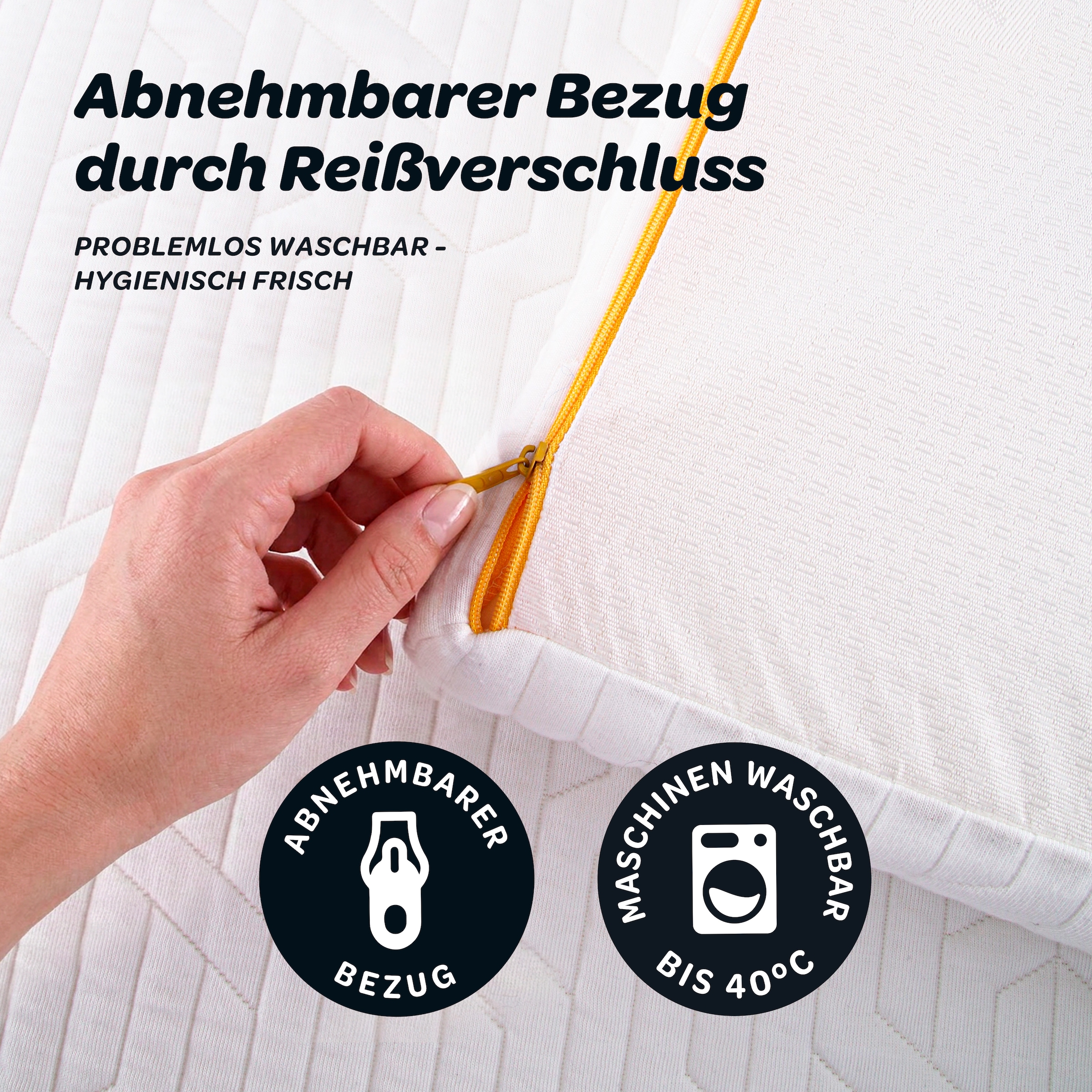 Dunlopillo 1100000002199 »Elements, Premium Viscotopper 90x200 & 140x200 cm & weitere Grössen« surmatelas fabriqué dans l’UE, adapté aux lits boxspring,