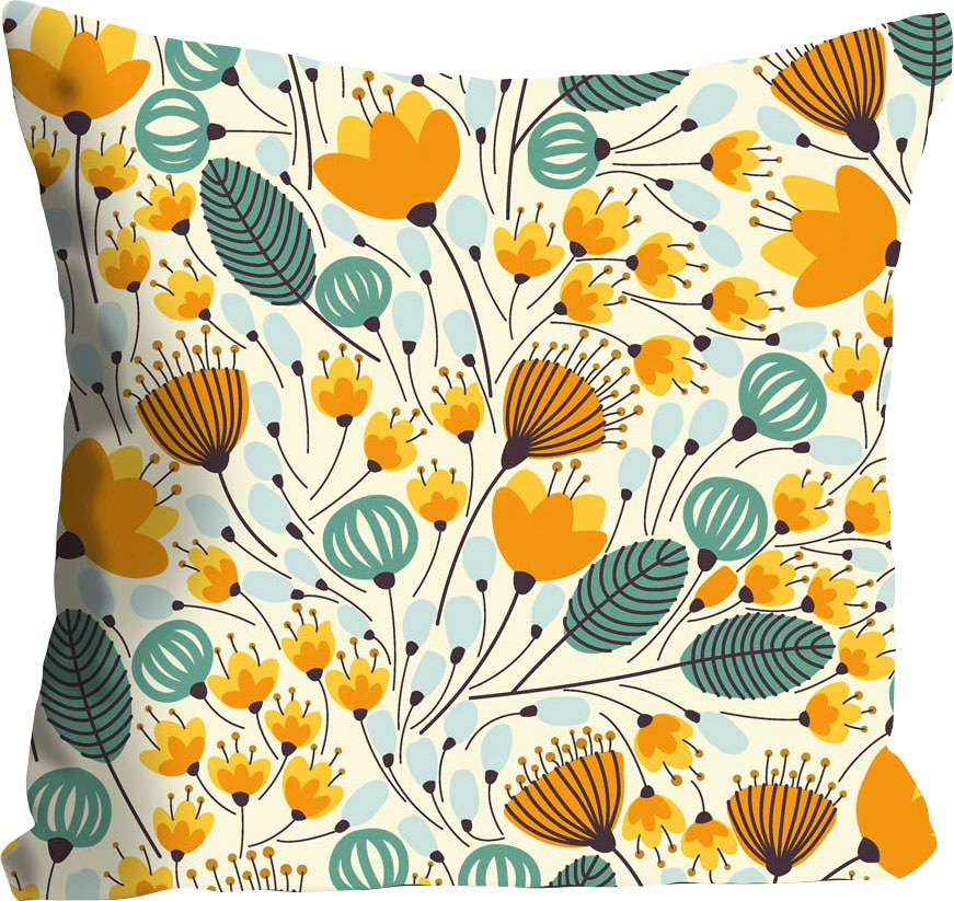 queence Dekokissen »Lasly« mit gelben Blümchen