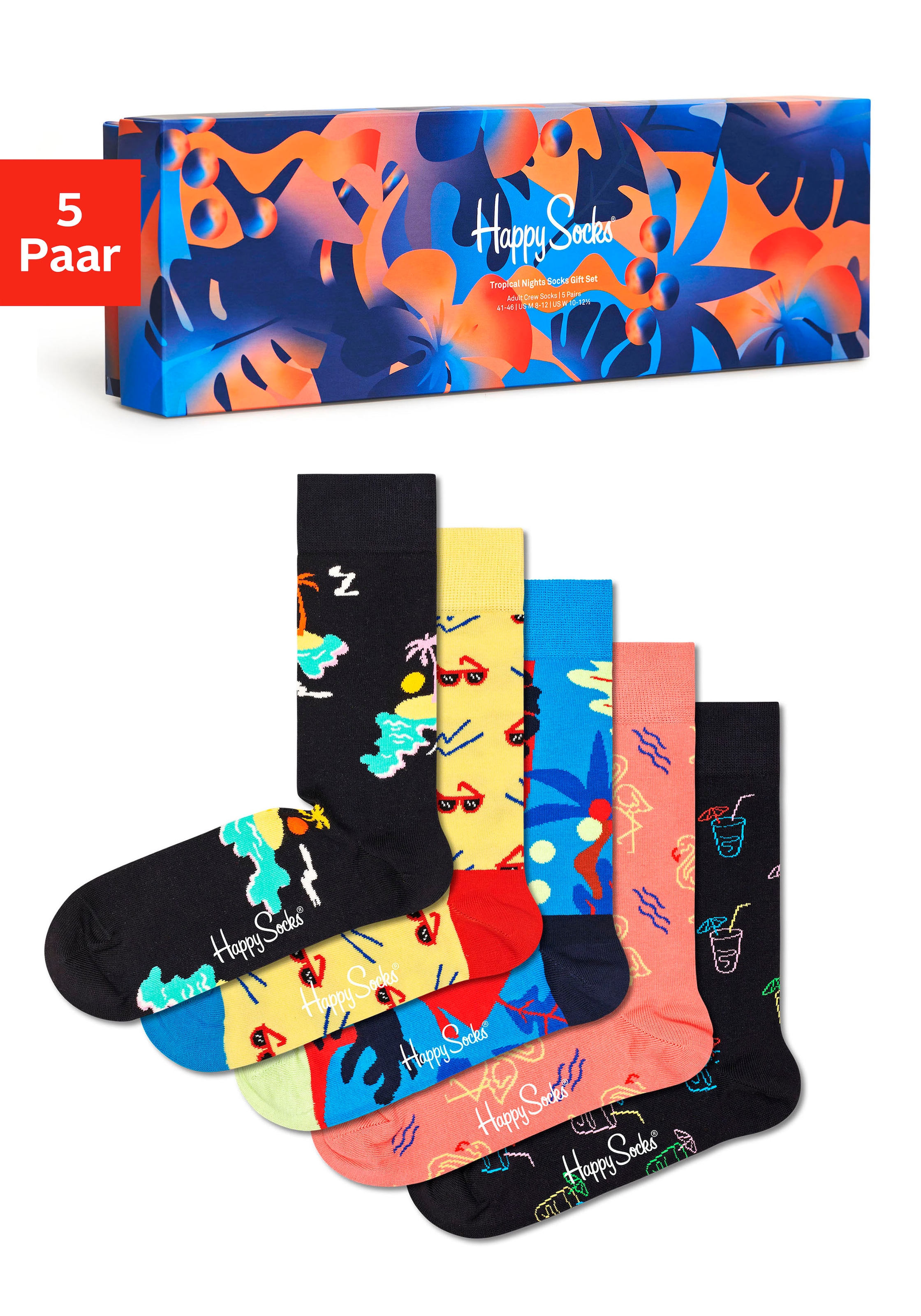 Image of Happy Socks Socken »Tropical Night«, (Box, 5 Paar), in sommerlicher Geschenkverpackung bei Ackermann Versand Schweiz