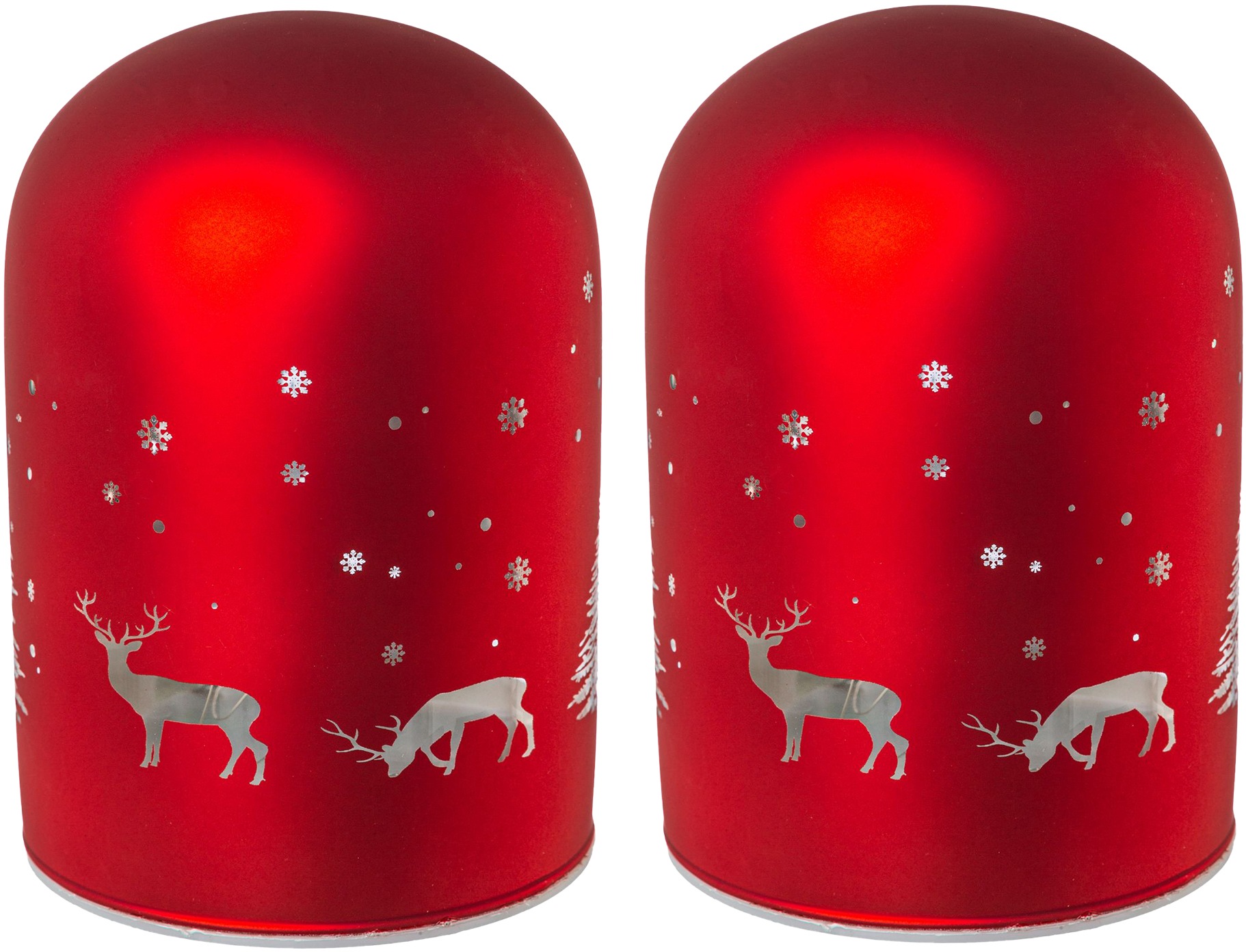 Image of Creativ light LED Dekolicht, 2 St., aus Glas mit Weihnachtsmotiv, 2er Set, mit 6h Timerfunktion bei Ackermann Versand Schweiz