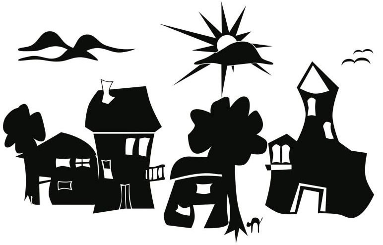 Image of Wall-Art Wandtattoo »XXL Stadt Skyline Skurril 60cm«, (1 St.) bei Ackermann Versand Schweiz