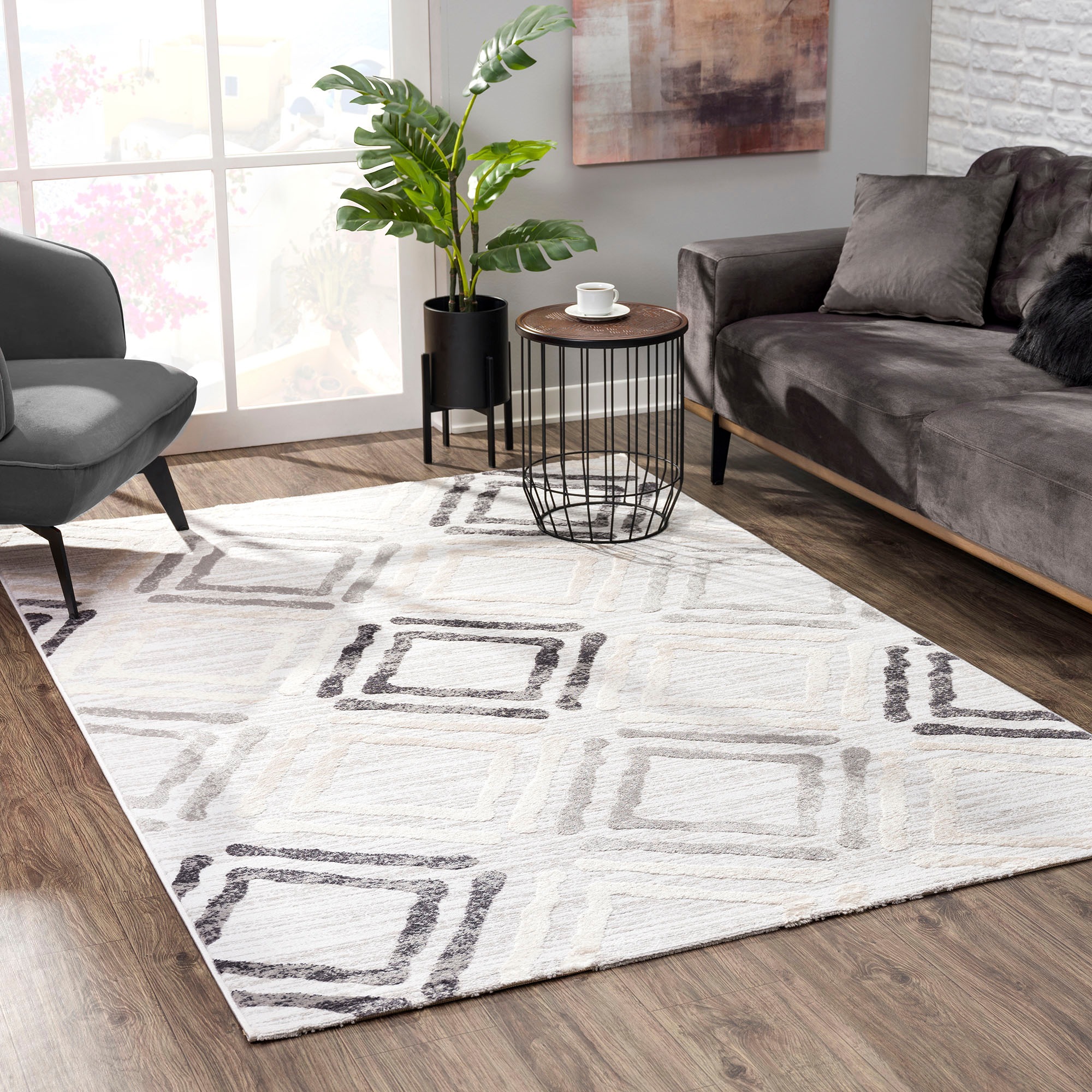 Sanat Teppich »Evra 7005«, rechteckig, 22 mm Höhe, Wohnzimmer, Kurzflor, modern, Läufer