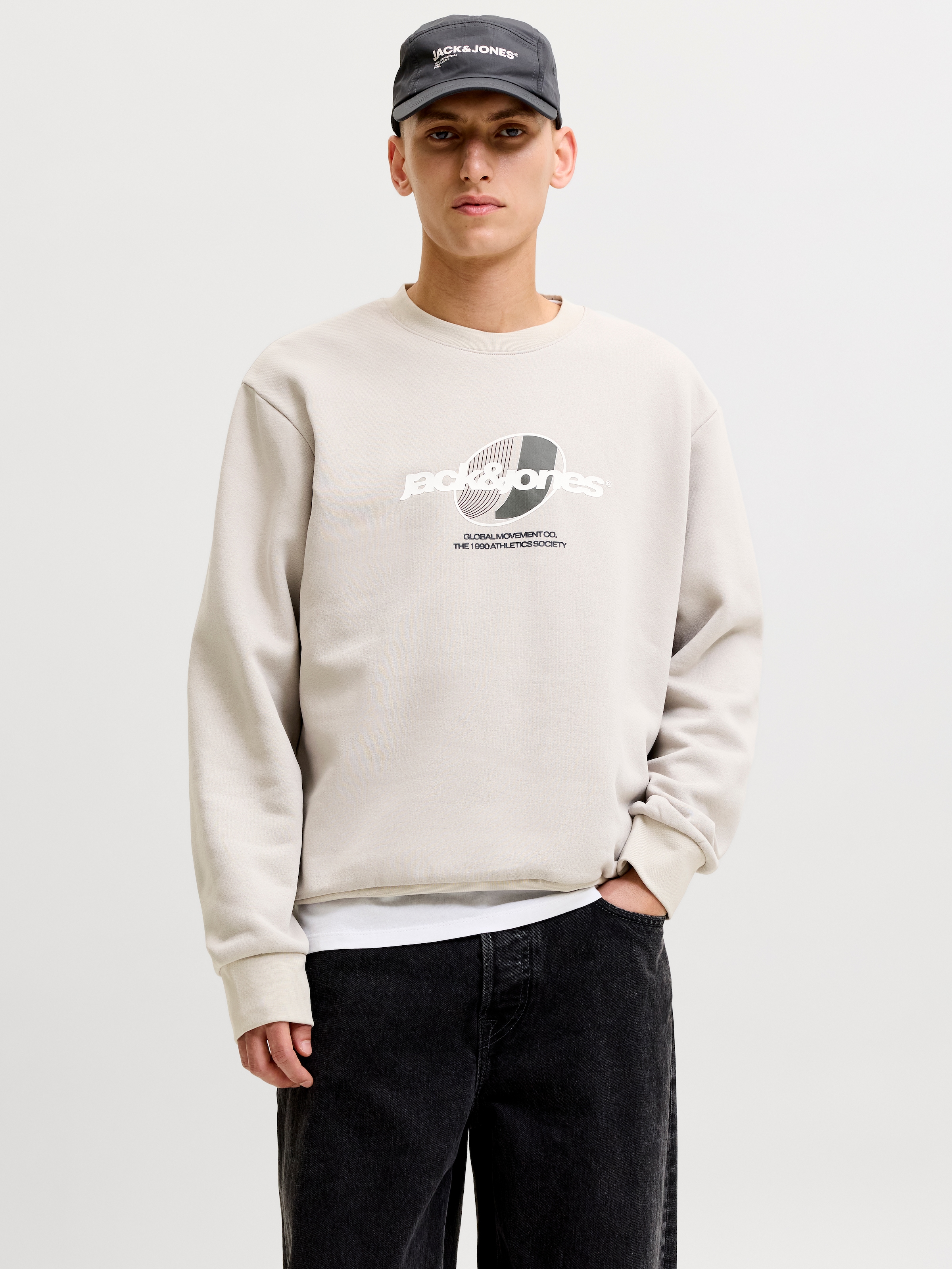 Image of Jack & Jones "JCOCLUB BRANDING SWEAT CREW NECK", Baumwollmischung, regular fit