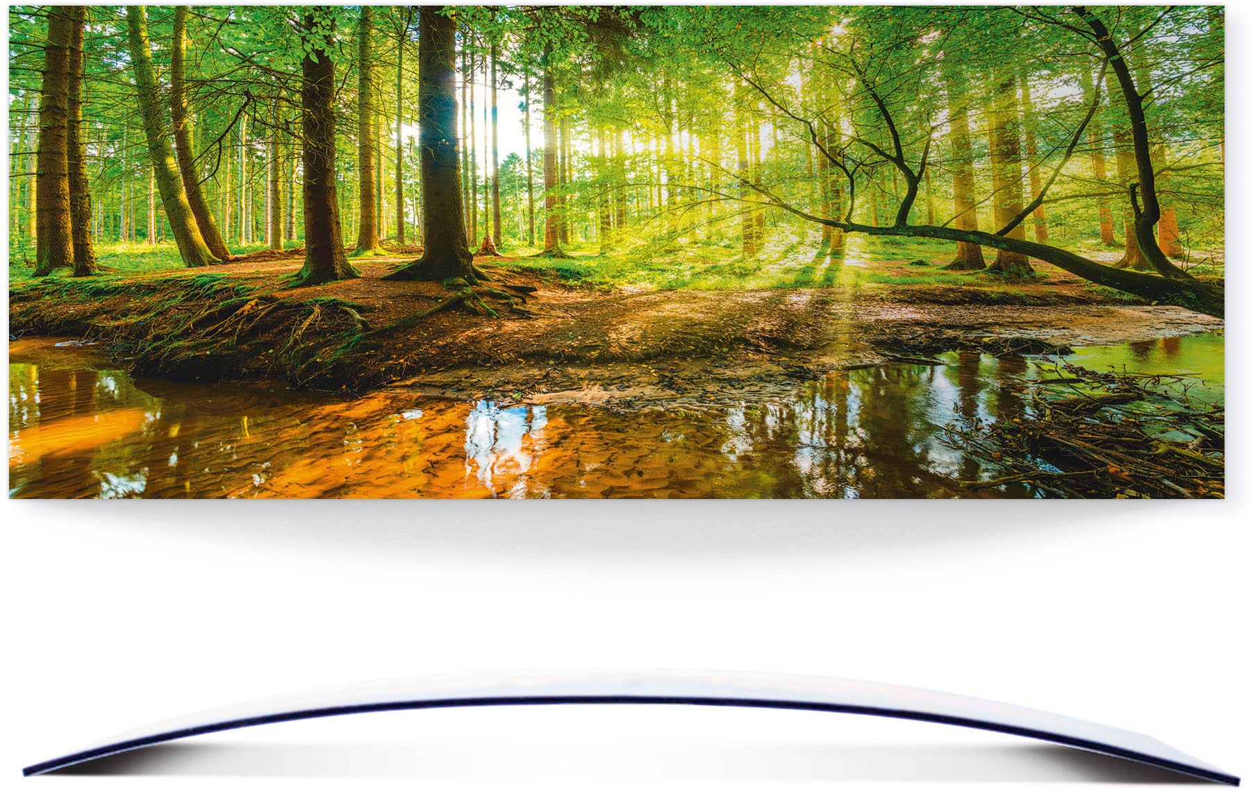 Image of Artland Wandbild »Wald mit Bach«, Wald, (1 St.), 3D Optik gebogen bei Ackermann Versand Schweiz