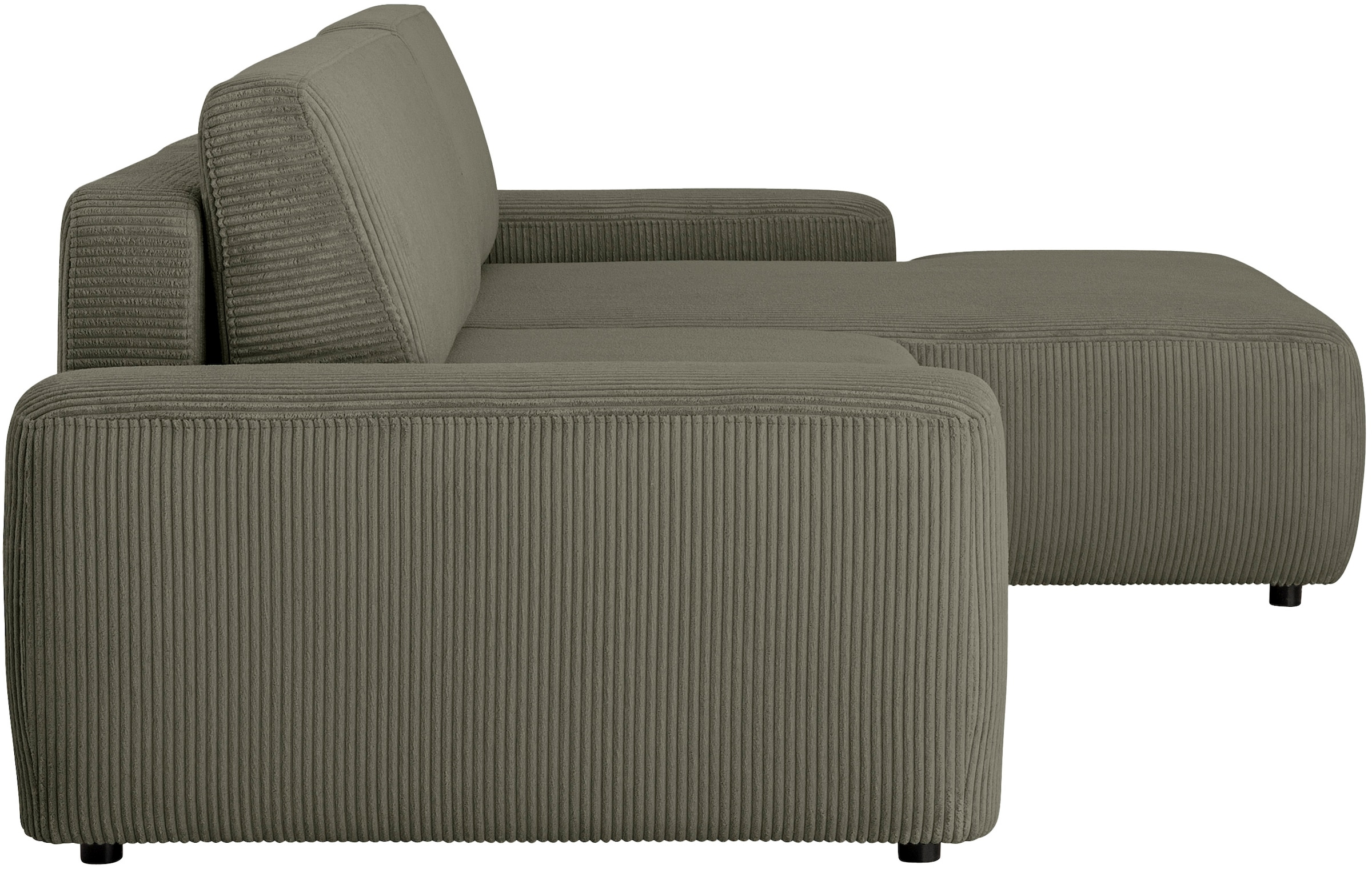INOSIGN Ecksofa »TORGE (264cm), Schlafsofa in Cord, Samtvelours o Struktur fein, L-Form«, Schlaffunktion, Bettkasten, Liegefläche: 125/210 cm