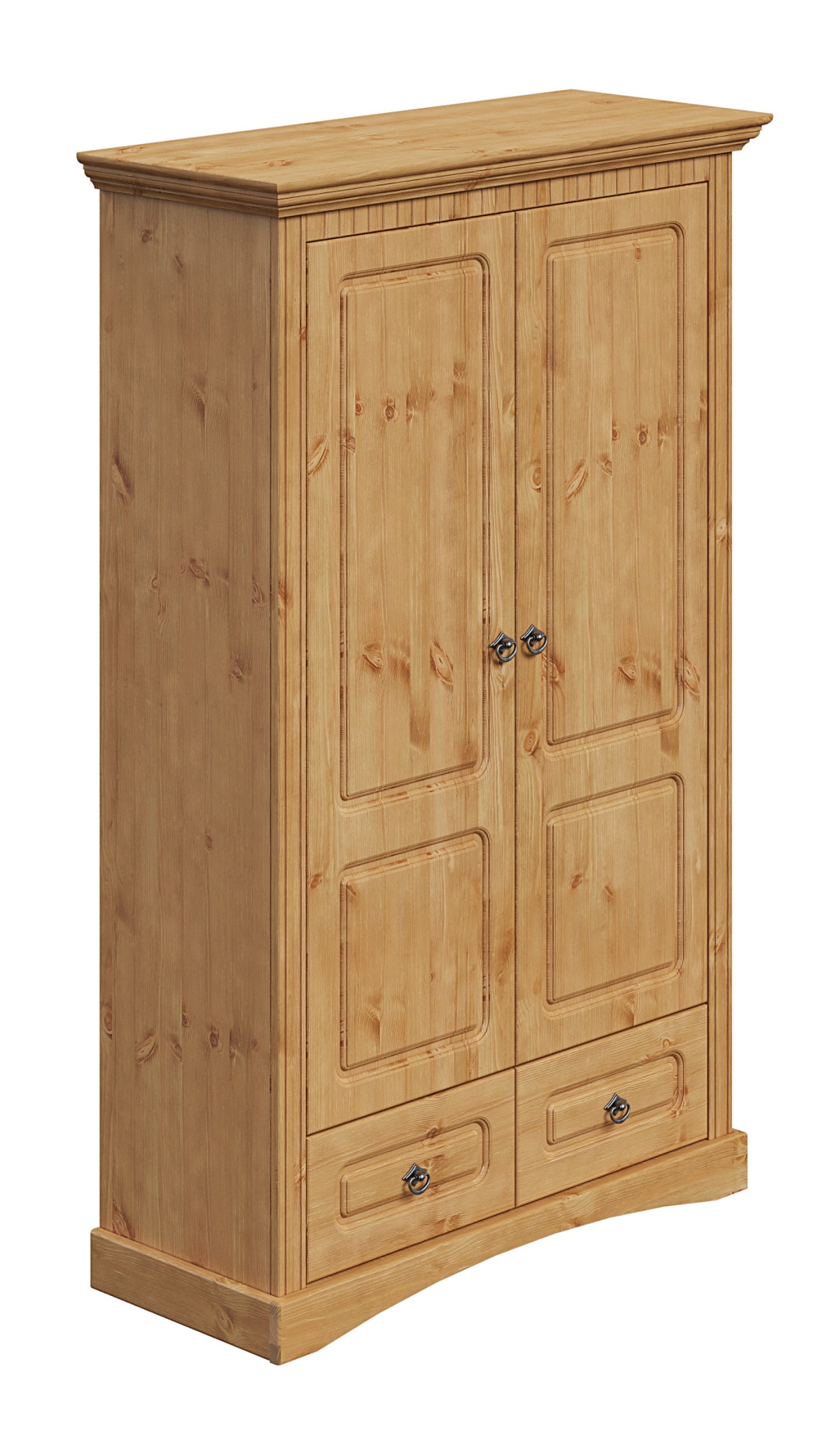 GOODproduct Wäscheschrank »Rustic« B/T/H: 94/39/150 cm,  aus massiver Kiefer, FSC®, schöne Kassettenoptik, mit Ringgriffen