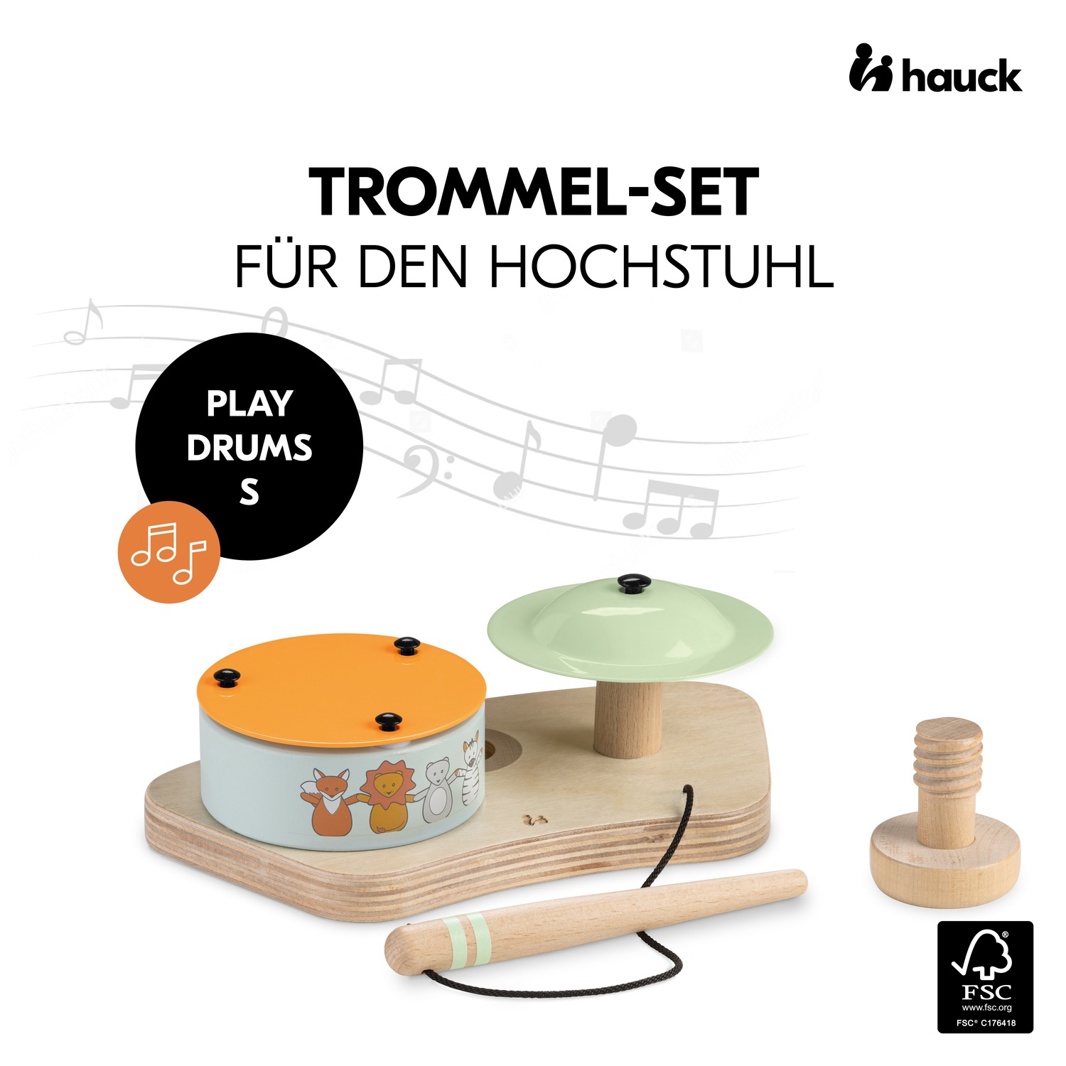 Hauck Spielzeug-Musikinstrument »Play Drums S, hauck Animals« für Hauck Play Tray; FSC® - schützt Wald
