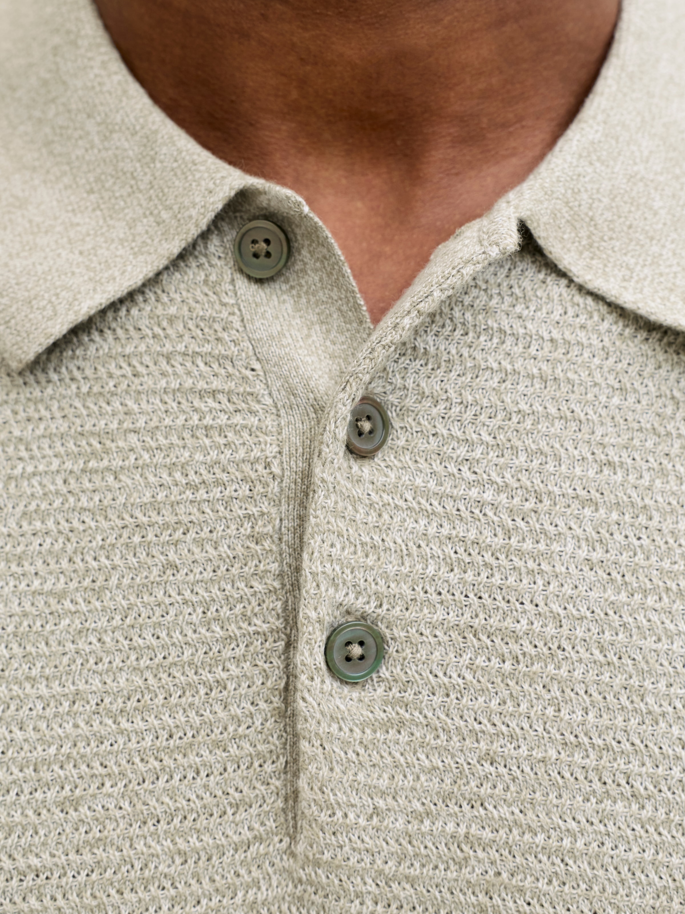 Jack & Jones Pull à col polo »JPRBLURILEY KNIT POLO SS SN« coton, coupe régulière