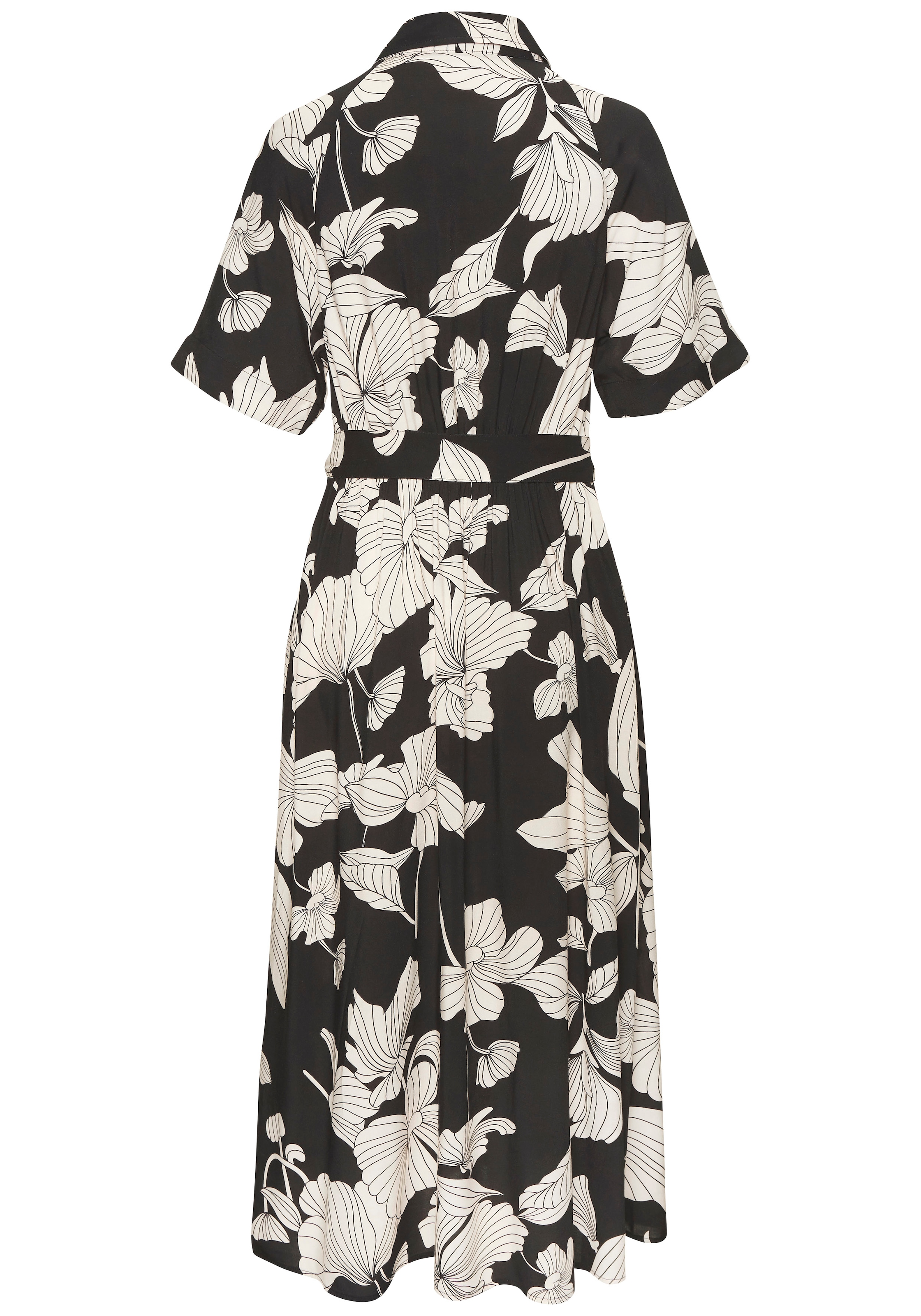 Vivance Robe chemisier mit Bindegürtel,  Sans poches mit Blumendruck