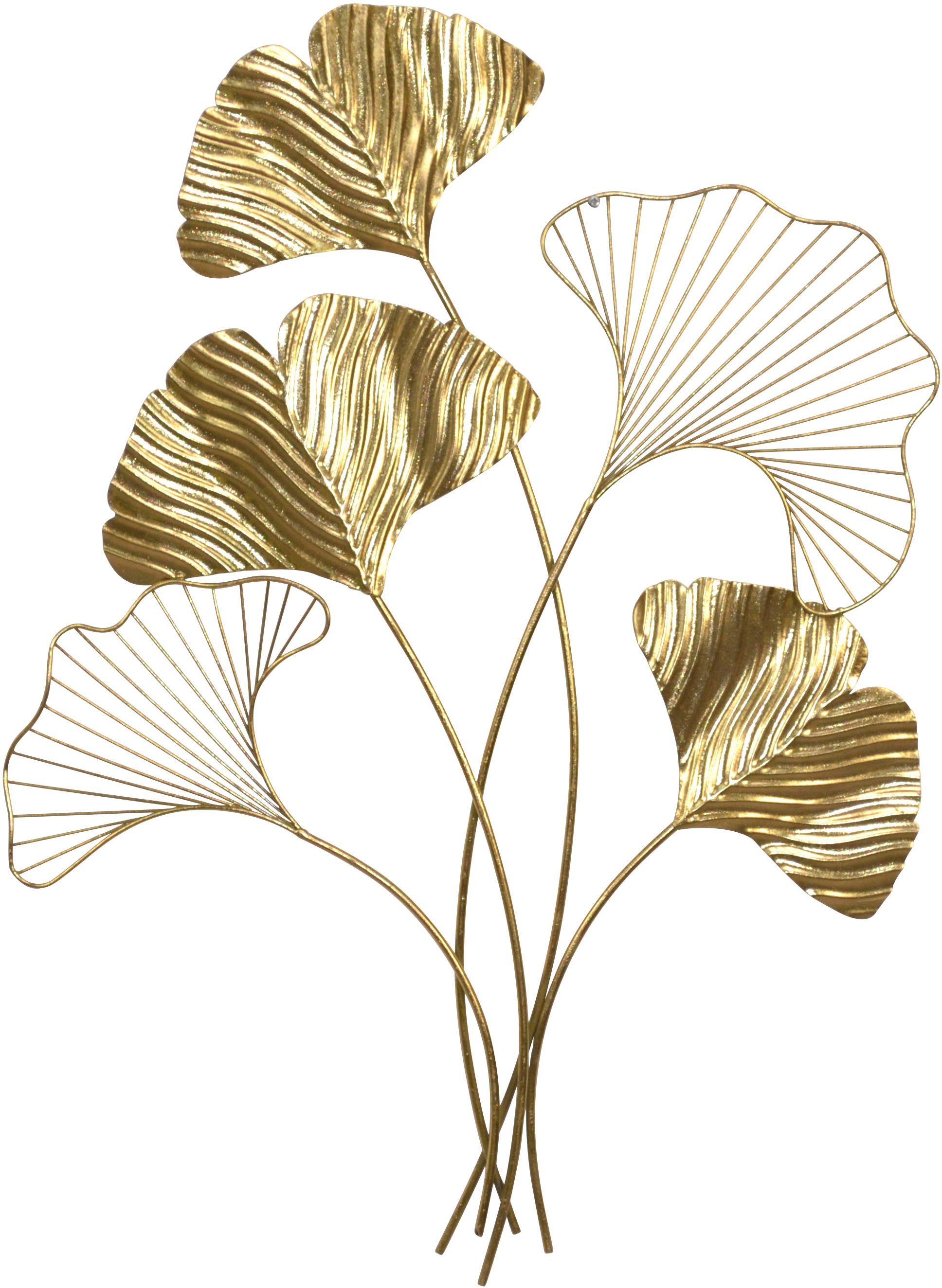 Image of HOFMANN LIVING AND MORE Wanddekoobjekt "Wanddekoration" Ginkgo-Blätter goldfarben