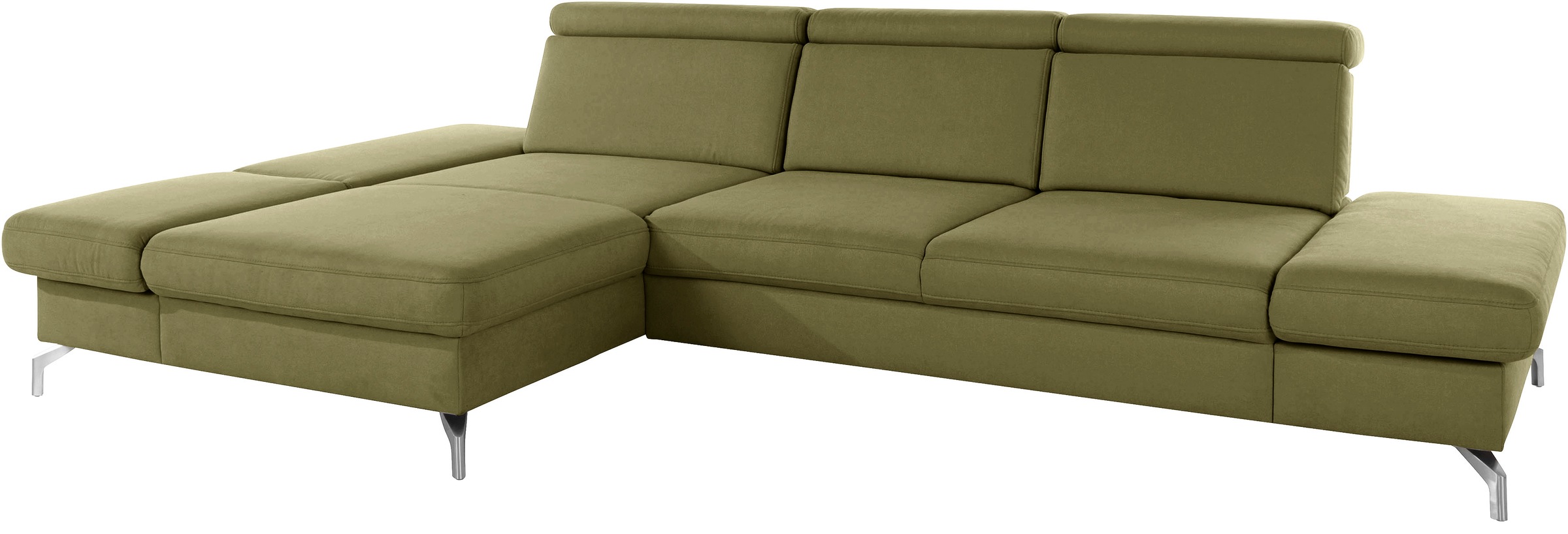 sit&more Ecksofa »Brisbane L-Form«, Fusshöhe 12 cm, inklusive Sitztiefen-, Armteil- und Kopfteilverstellung