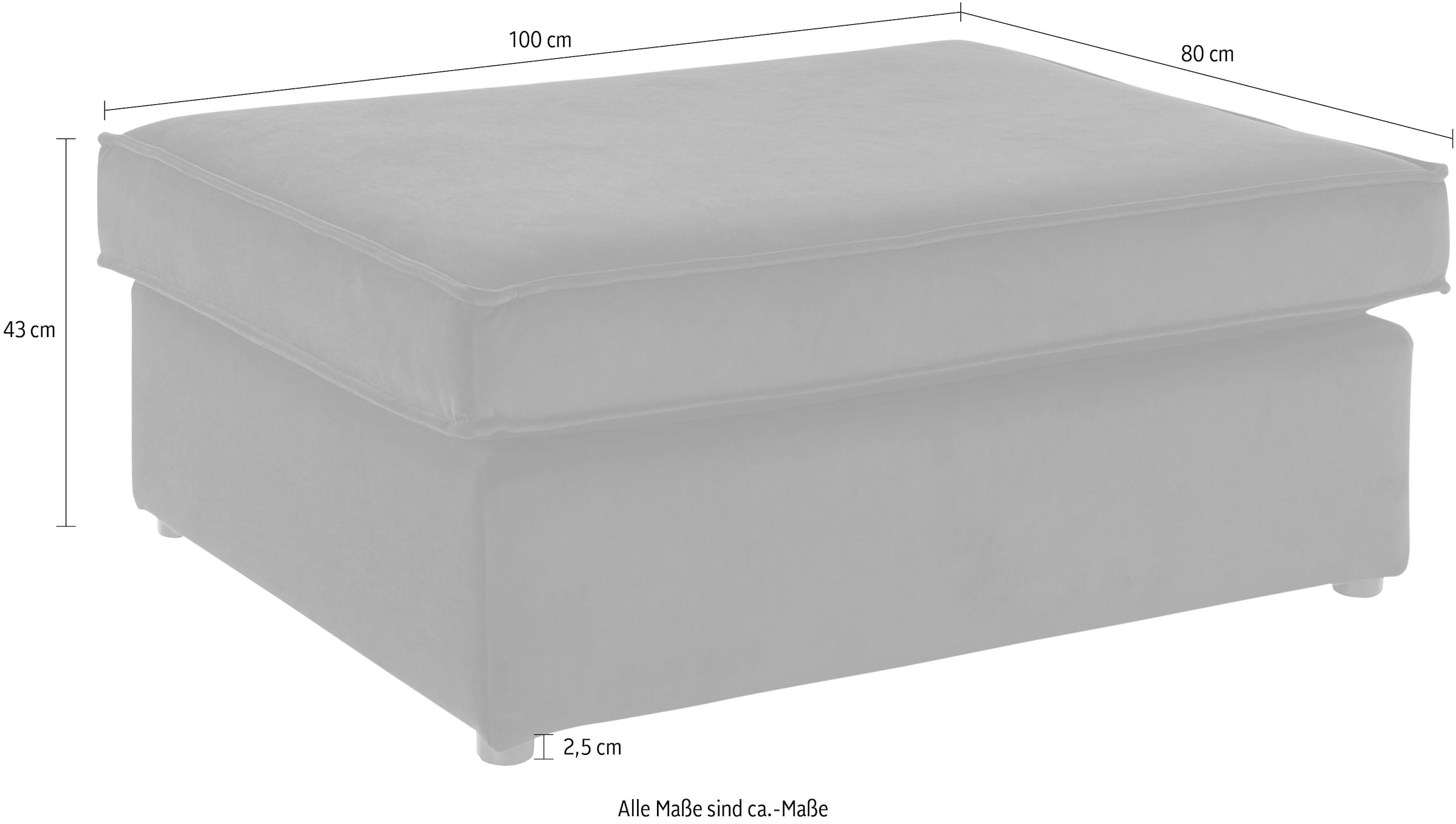 RAUM.ID Polsterhocker Florid, einzeln stellbar oder als Teil eines Modulsofas