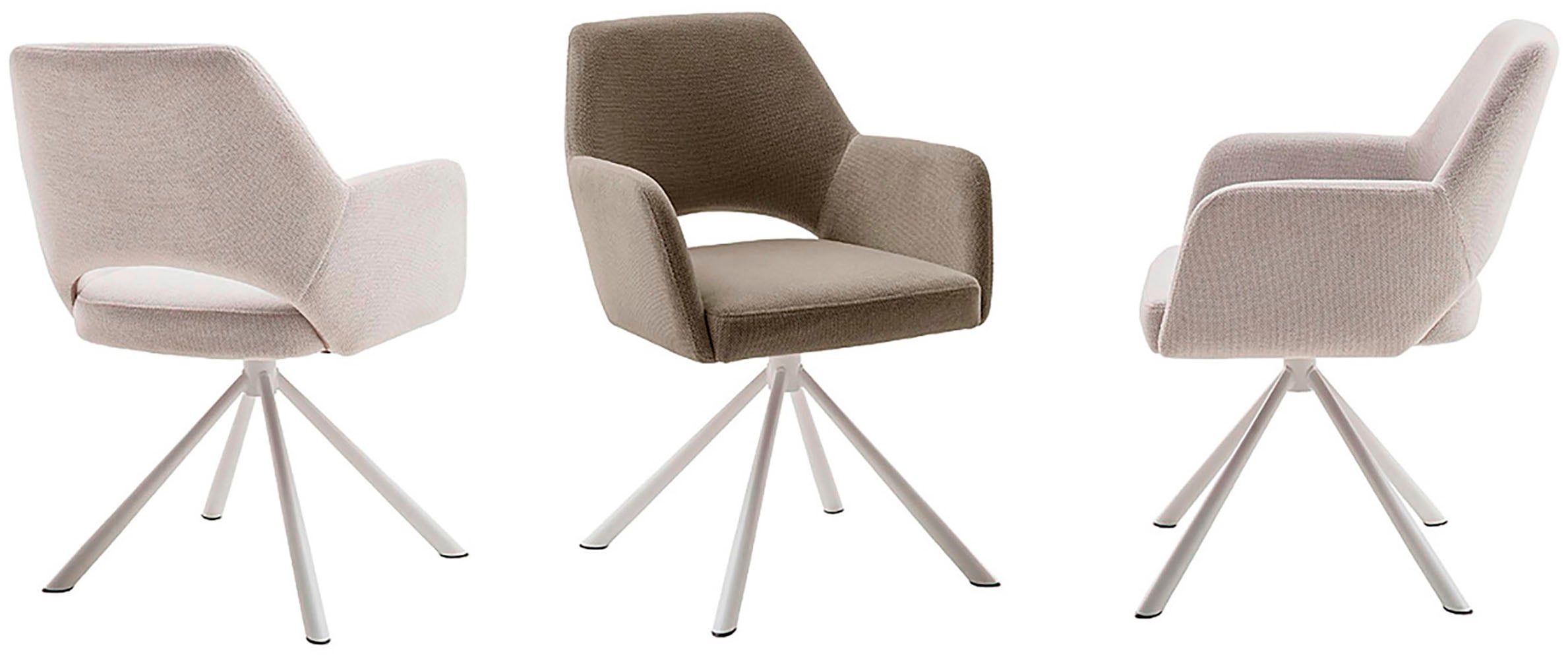 MCA furniture Chaise à 4 pieds »BEVERLY« (Set) 2 cuisEsszimmerstuhl,Chenilleoptik,360°drehbar,Sitzhöhe 49cm,belastbar 120kg