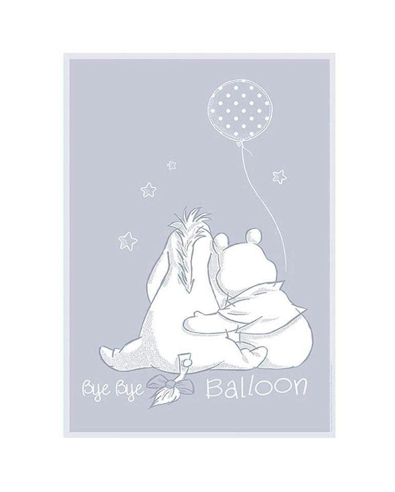 Image of Komar Bild "Winnie the Pooh Bye Bye Balloon" Disney 1 Stk. tlg. Wandbild zur Dekoration im Kinderzimmer - ohne Rahmen