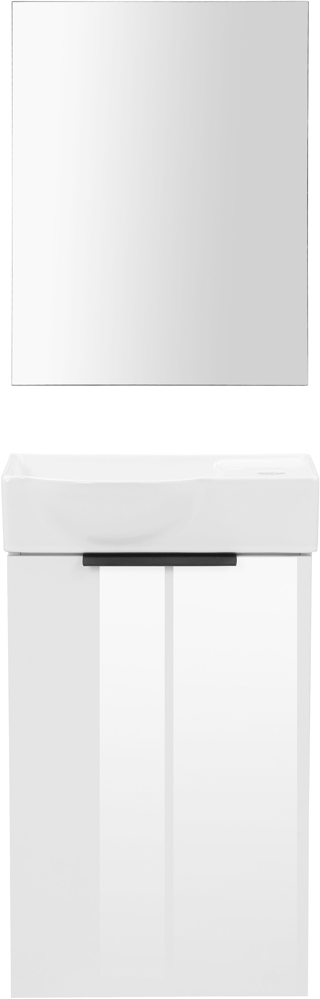 welltime Badmöbel-Set »Sienna Gästebad platzsparend« Komplett-Set, 3-teilig, 3 Stk. tlg.