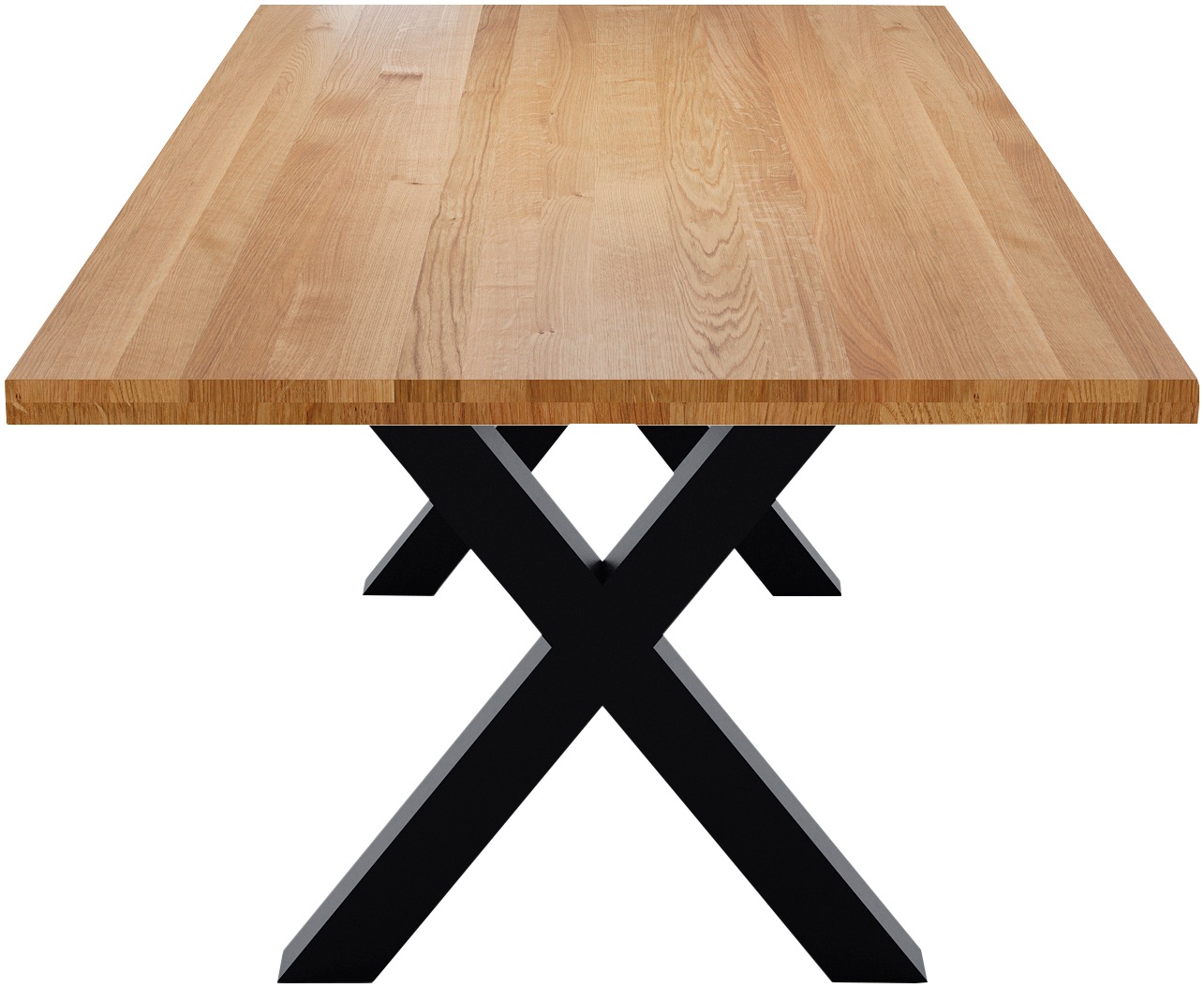 massivline&more Esstisch "Jakarta, Küchentisch, Tisch, Esstisch, Holztisch" 2 Stk. tlg. Platte massiv, Gestell Metall pulverbeschichtet schwarz