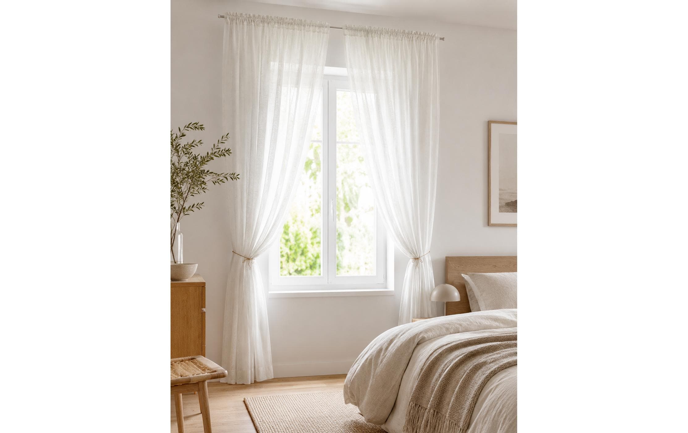 Urbanara Rideau »2er-Set Mafalda Nova 140 cm x 245 cm« Ruban plissé 2 cuis tlg.