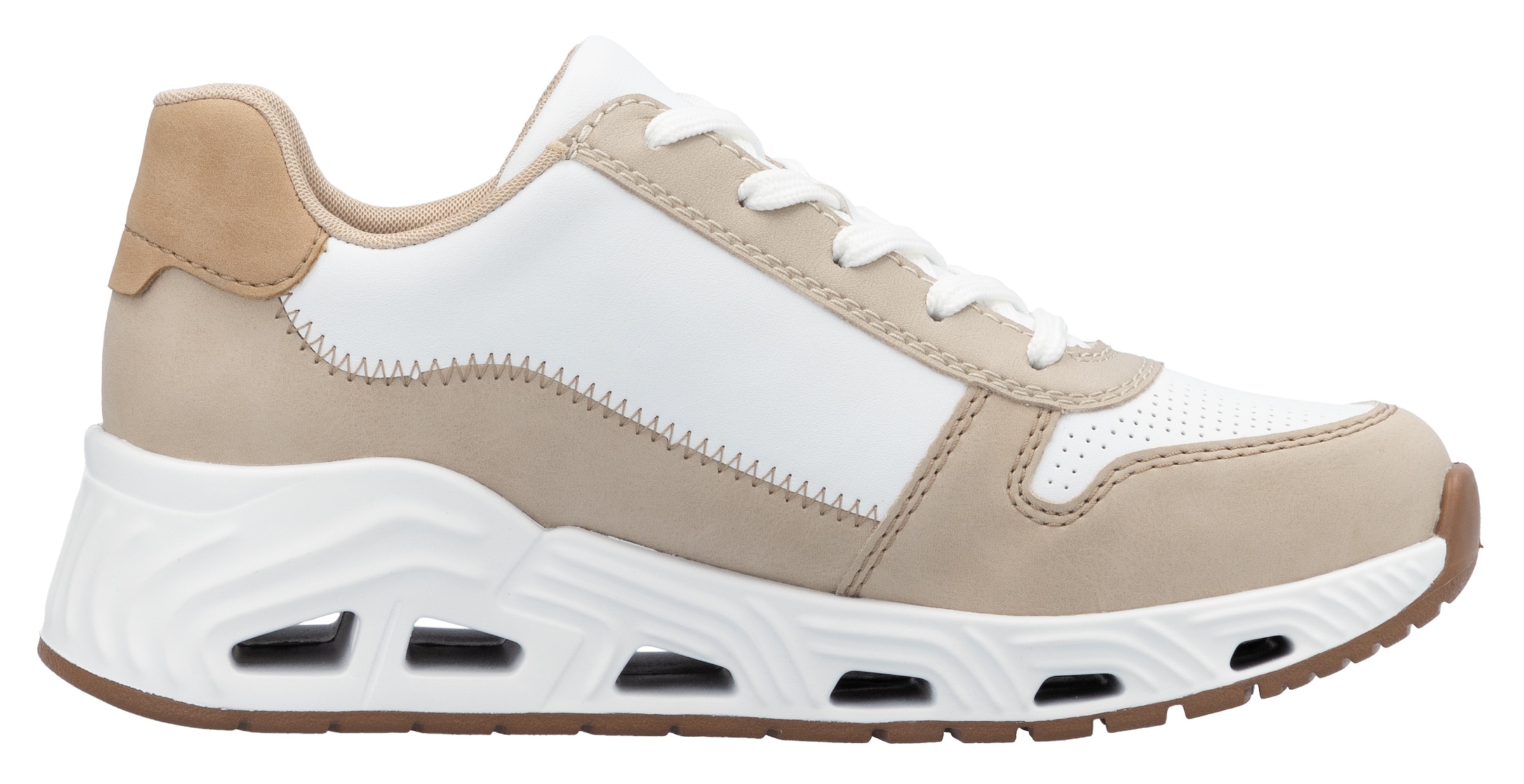 RIEKER Sport Baskets compensées  Schnürschuh, Halbschuh, Freizeitsneaker mit Reissverschluss