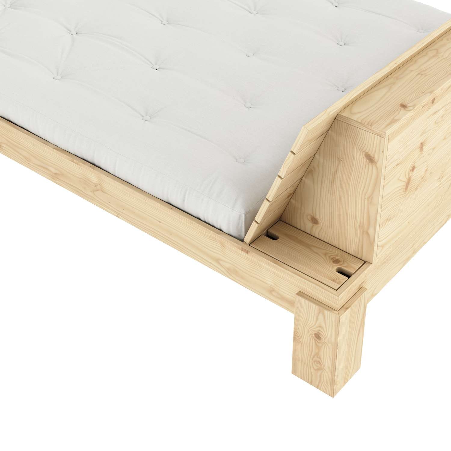 Karup Design Stauraumbett »Layers Bed Headboard, Bettgestell mit Stauraumkopfteil, mehrere Grössen«, inkl. Lattenrost, excl. Matratze, FSC®-zertifiziertes Massivholz