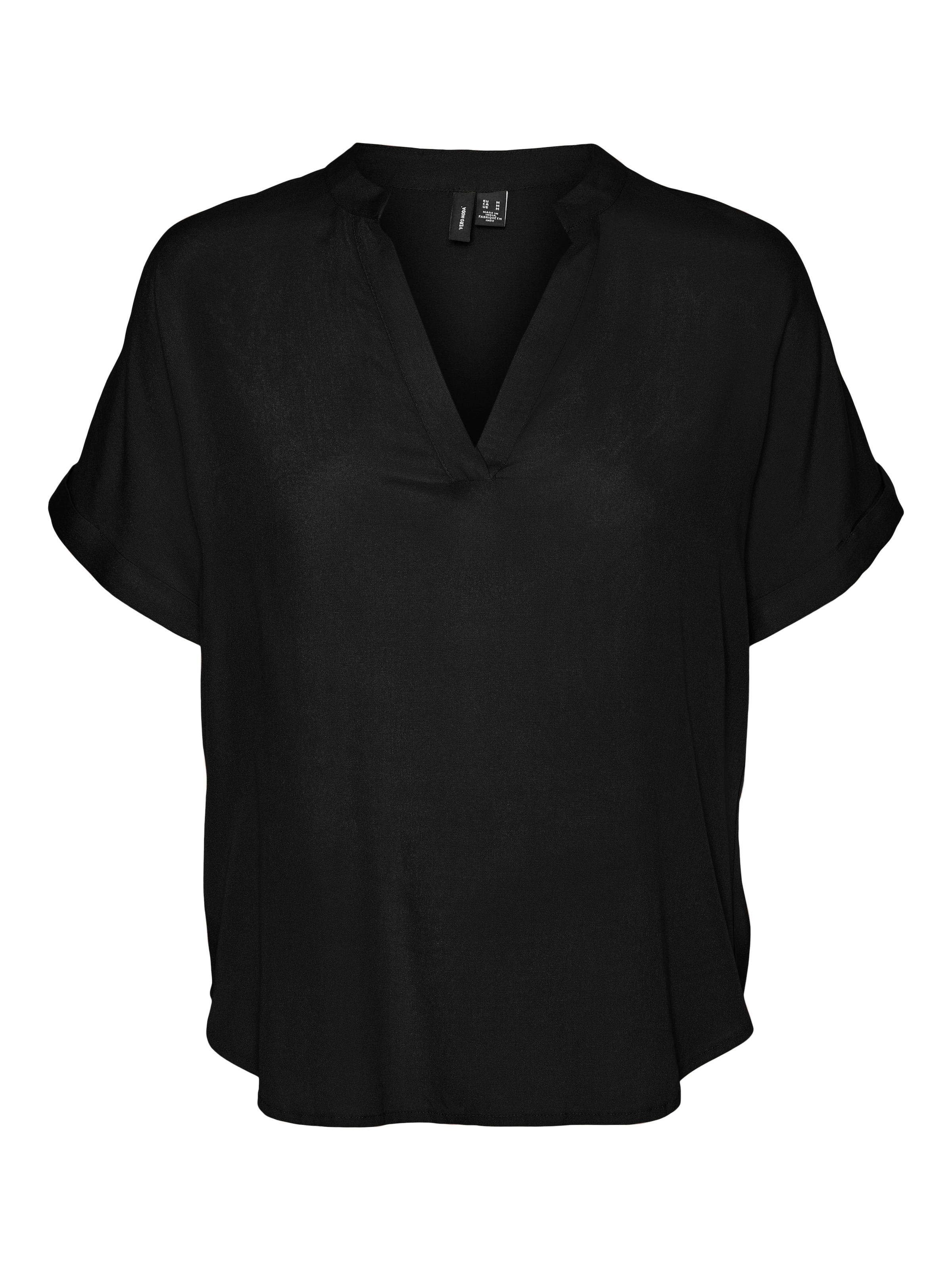 Vero Moda Curve Chemisier à chemise »VMCBEAUTY SS TOP NOOS CUR« Viskose, regular fit, Kurzarm