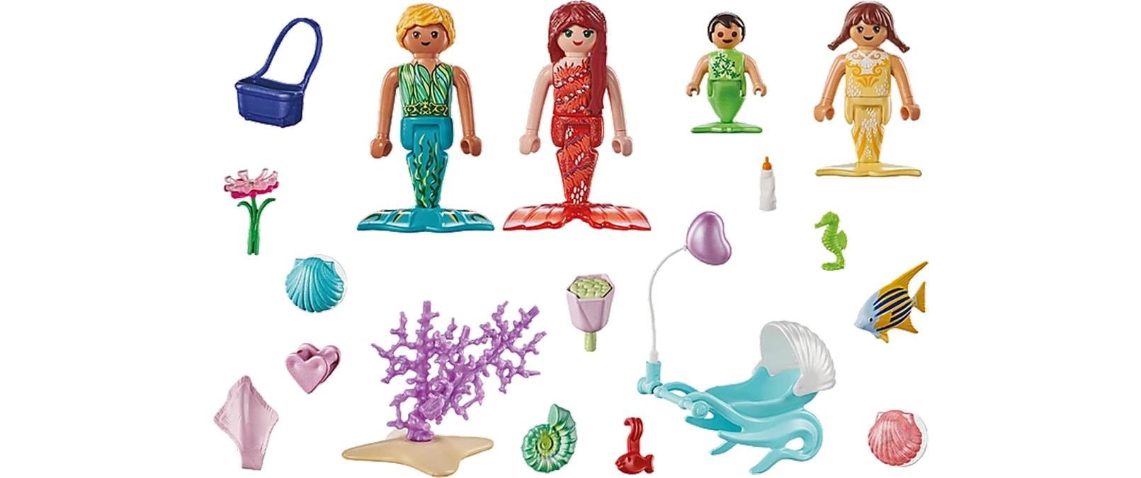 Playmobil® Spielbausteine »Princess Magic Liebevolle Meerjungfrauenfamilie 71469«, (30 St.)