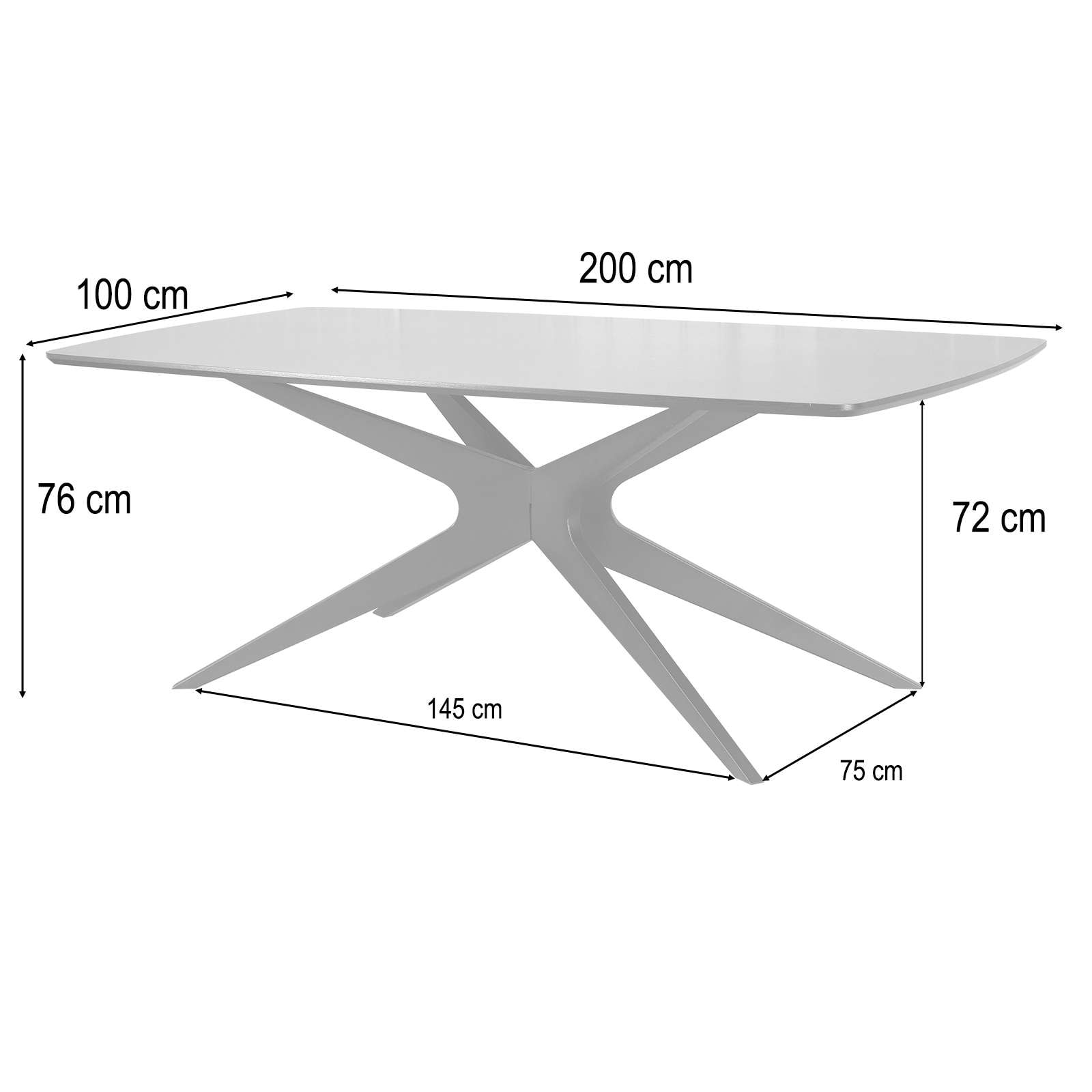 GOODproduct Esstisch »Dakona« Tischplatte mit Holzstruktur, schwarze Metallbeine, Höhe 76 cm