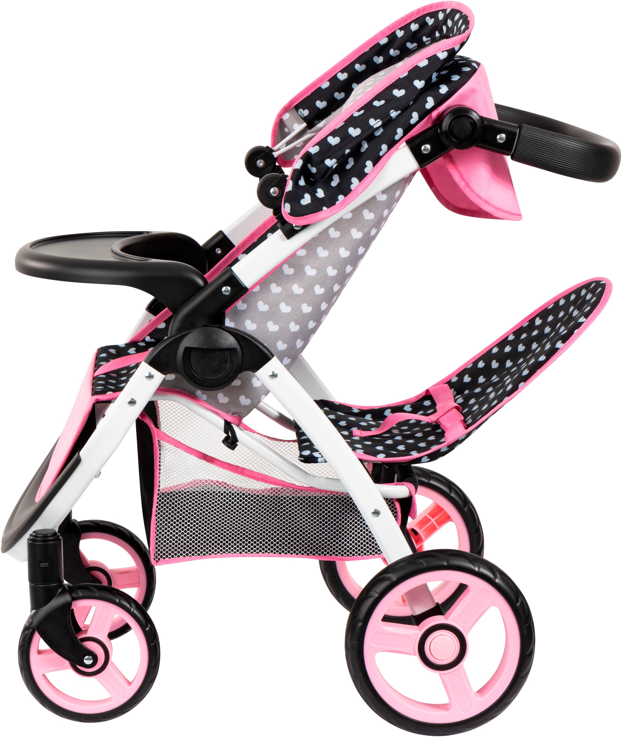 Bayer Puppen-Zwillingsbuggy »Twin Star, schwarz« mit Wickeltasche