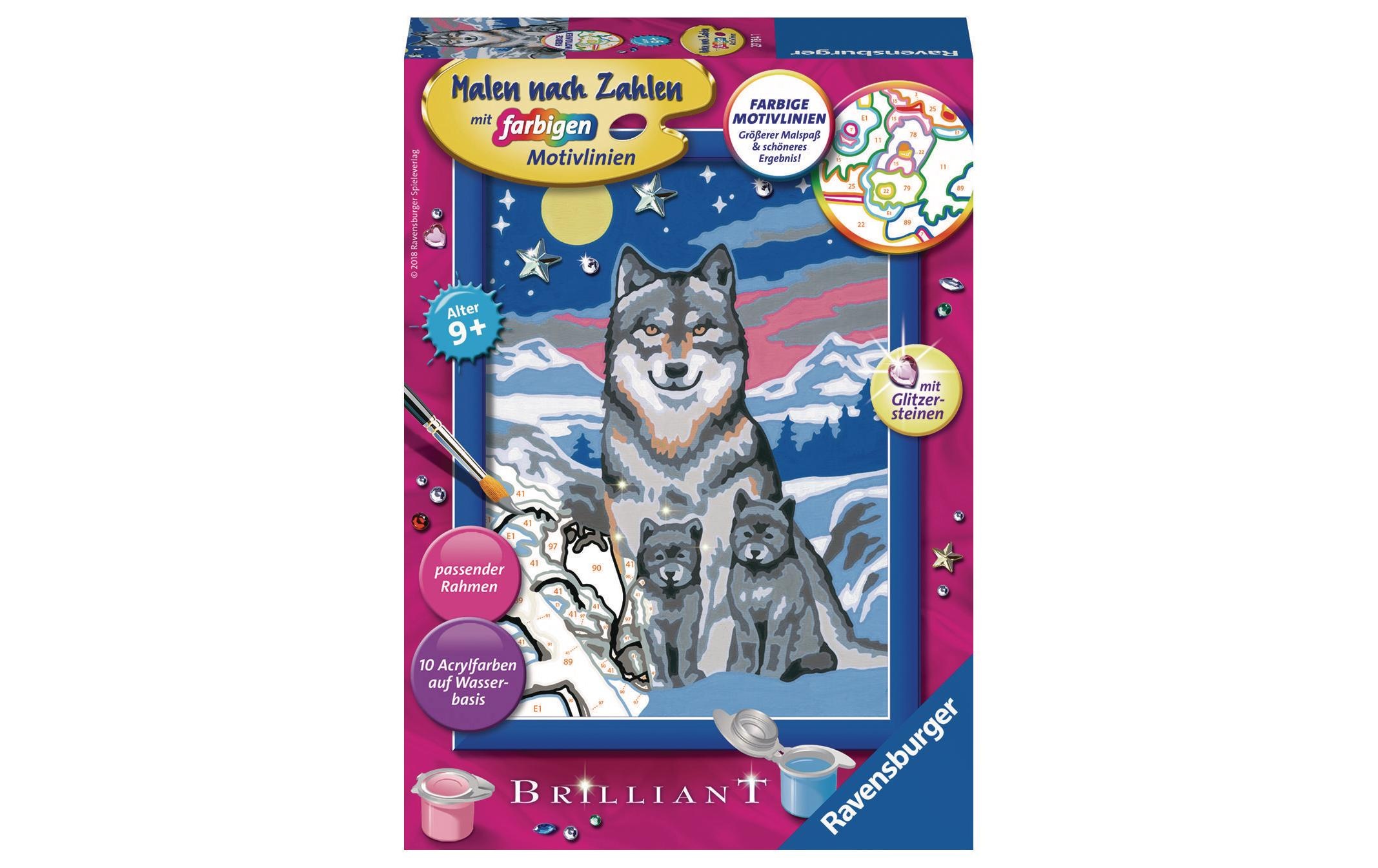 Image of Ravensburger Malen nach Zahlen »Ravensburger Malset Malen nach Zahl - Süsse Wolfsfamilie« bei Ackermann Versand Schweiz