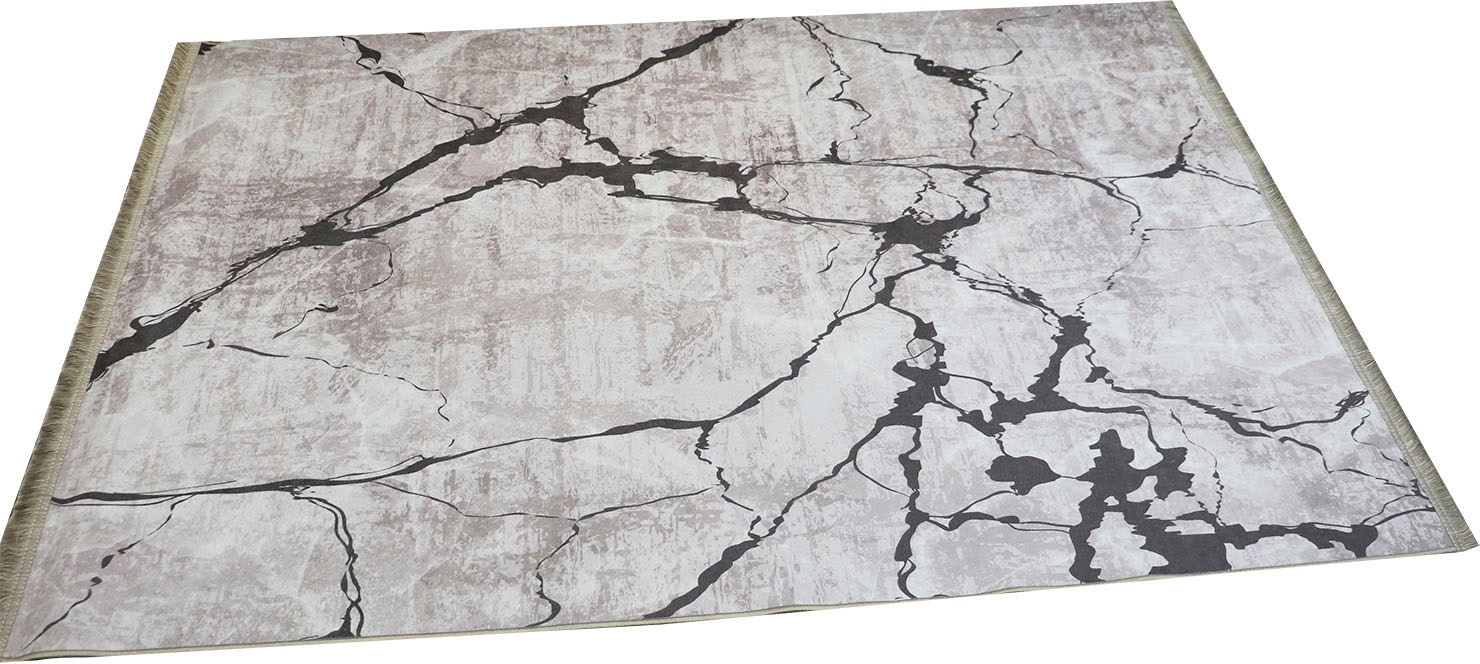 RESITAL The Voice of Carpet Teppich »Sultan 0063«, rechteckig, Flachgewebe, bedruckt, Marmor Design, mit Fransen, waschbar