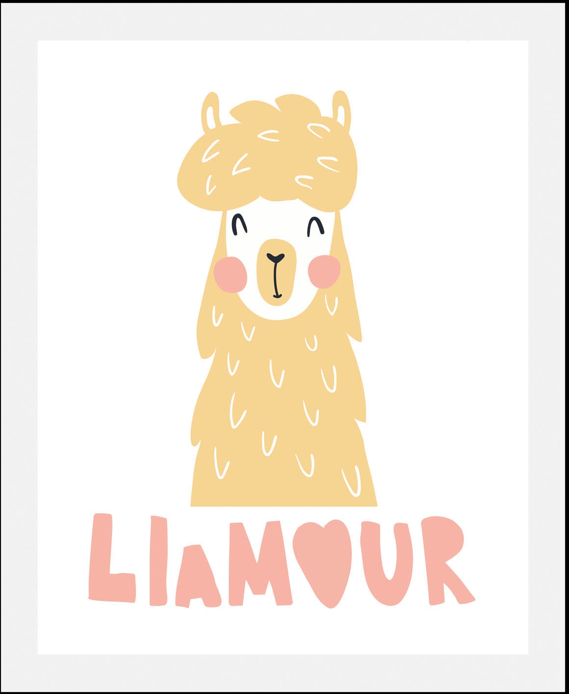 queence Image »Llamour« 1 cuis tlg. gerahmt