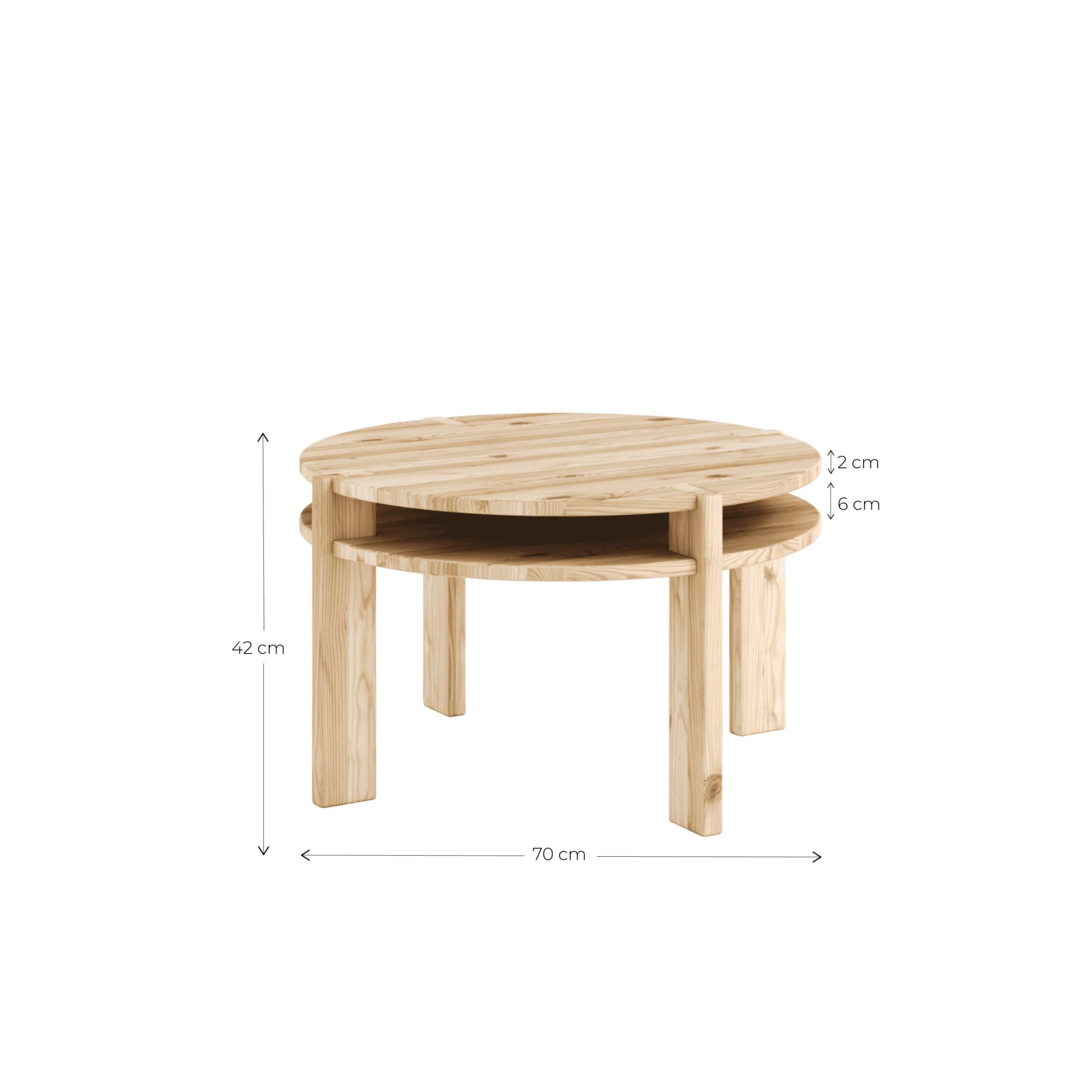 Karup Design Couchtisch »TUCK Coffee table round, Couchtisch, zeitloses Design, Made in Europe« Praktischer Stauraum, platzsparend, FSC®-zertifiziertem Massivholz