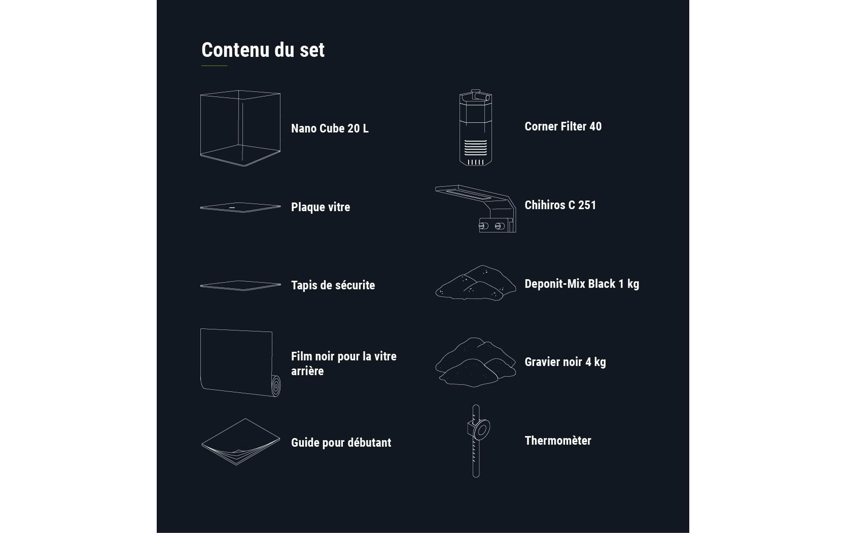 DENNERLE Aquarien-Set »Nano Cube Complete, 20 l« Mini Aquarium Komplettset