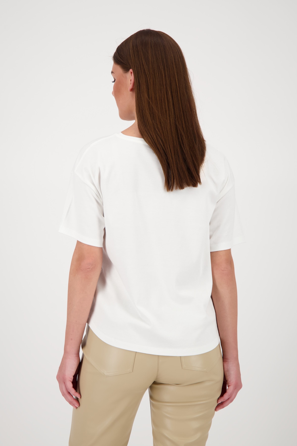 Monari T-Shirt »Shirt Leo + Schrift«, Mit Rundhalsausschnitt