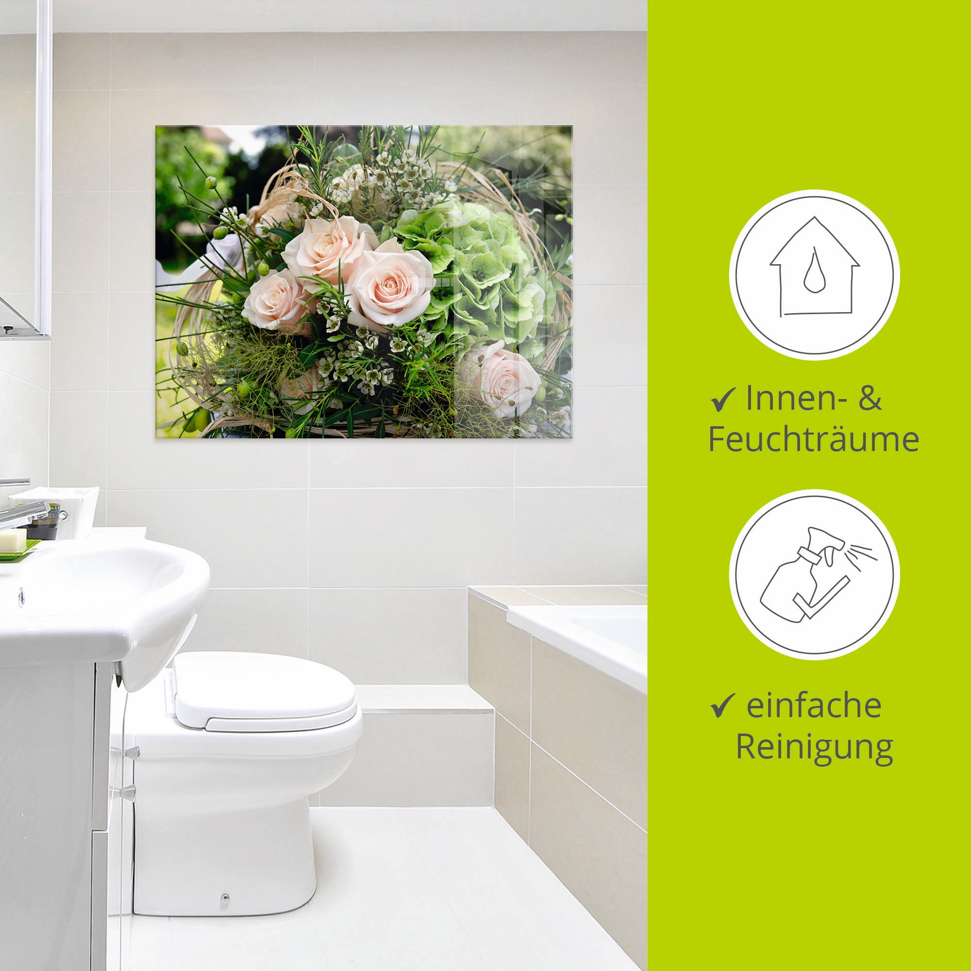 Artland Glasbild »Blumenstrauss«, Blumen, (1 St.), in verschiedenen Grössen