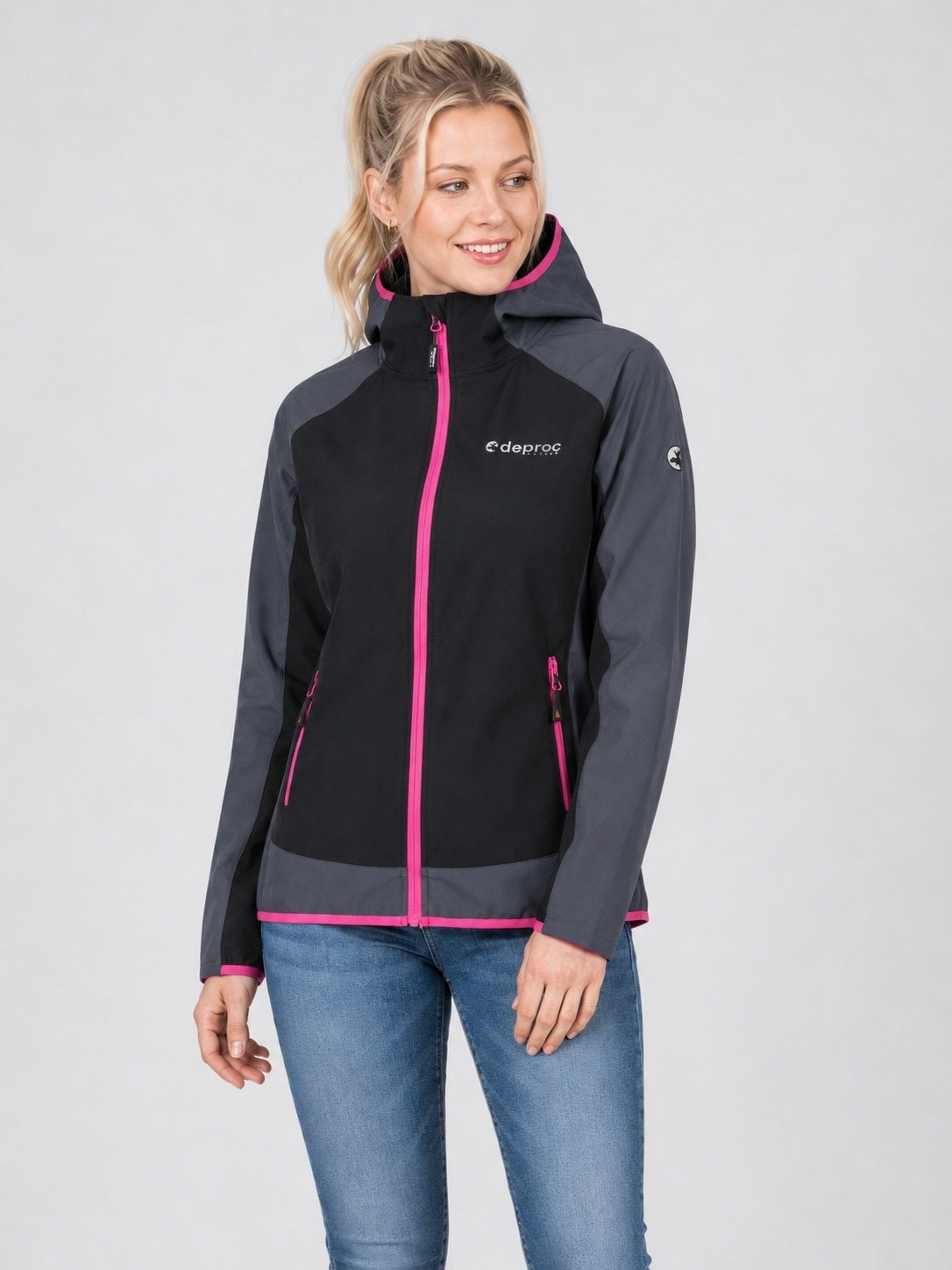 DEPROC Active Softshelljacke »XLight CAVELL Women« mit Kapuze auch in Grossen Grössen erhältlich