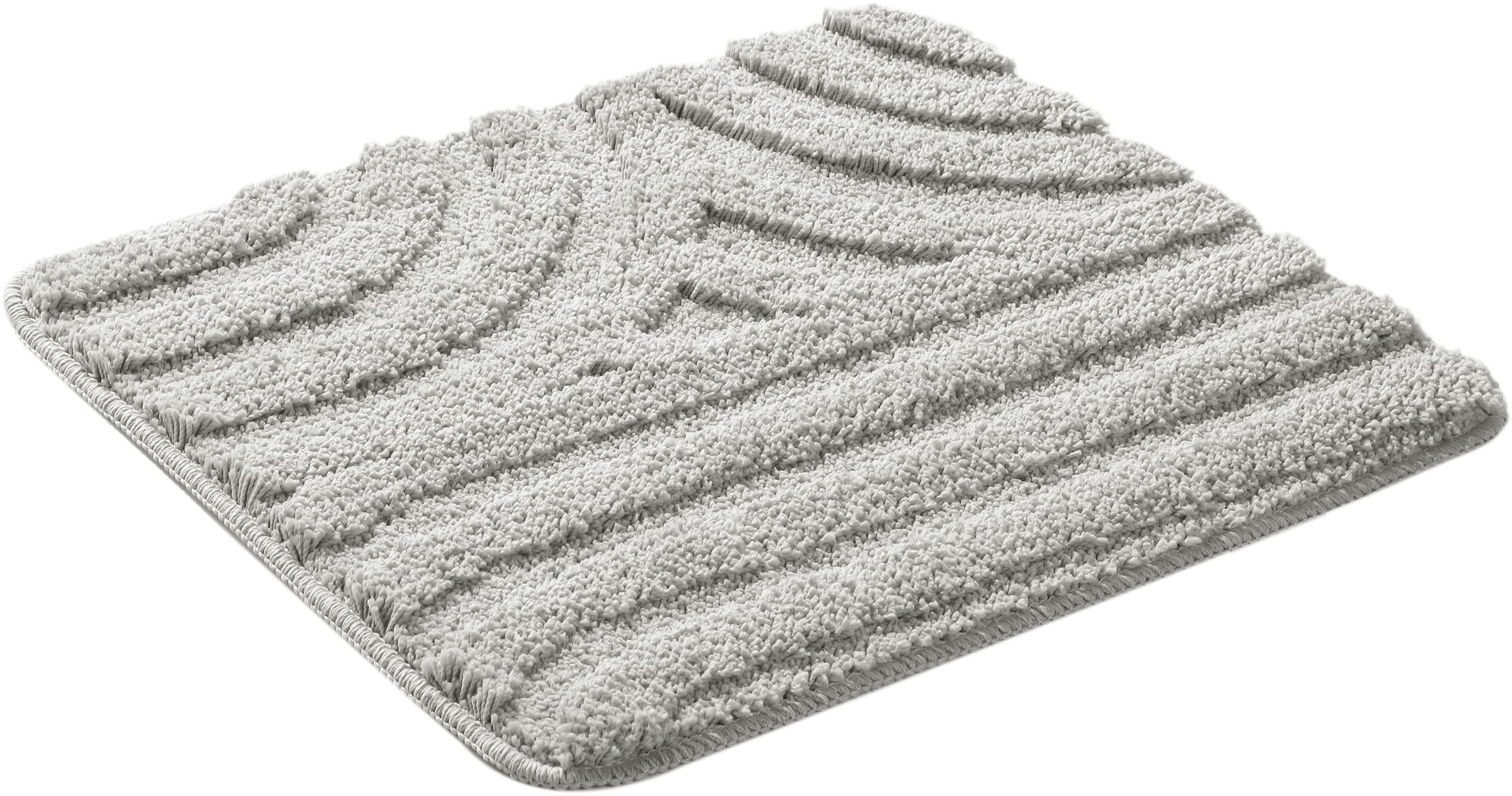 my home Badematte »Sanremo Scandi, Badvorleger, Badezimmer Teppich, Duschvorleger«, rutschhemmend beschichtet, strapazierfähig, Badteppich, Uni Farben, Hoch-Tief-Effekt, modernes Muster, Boho