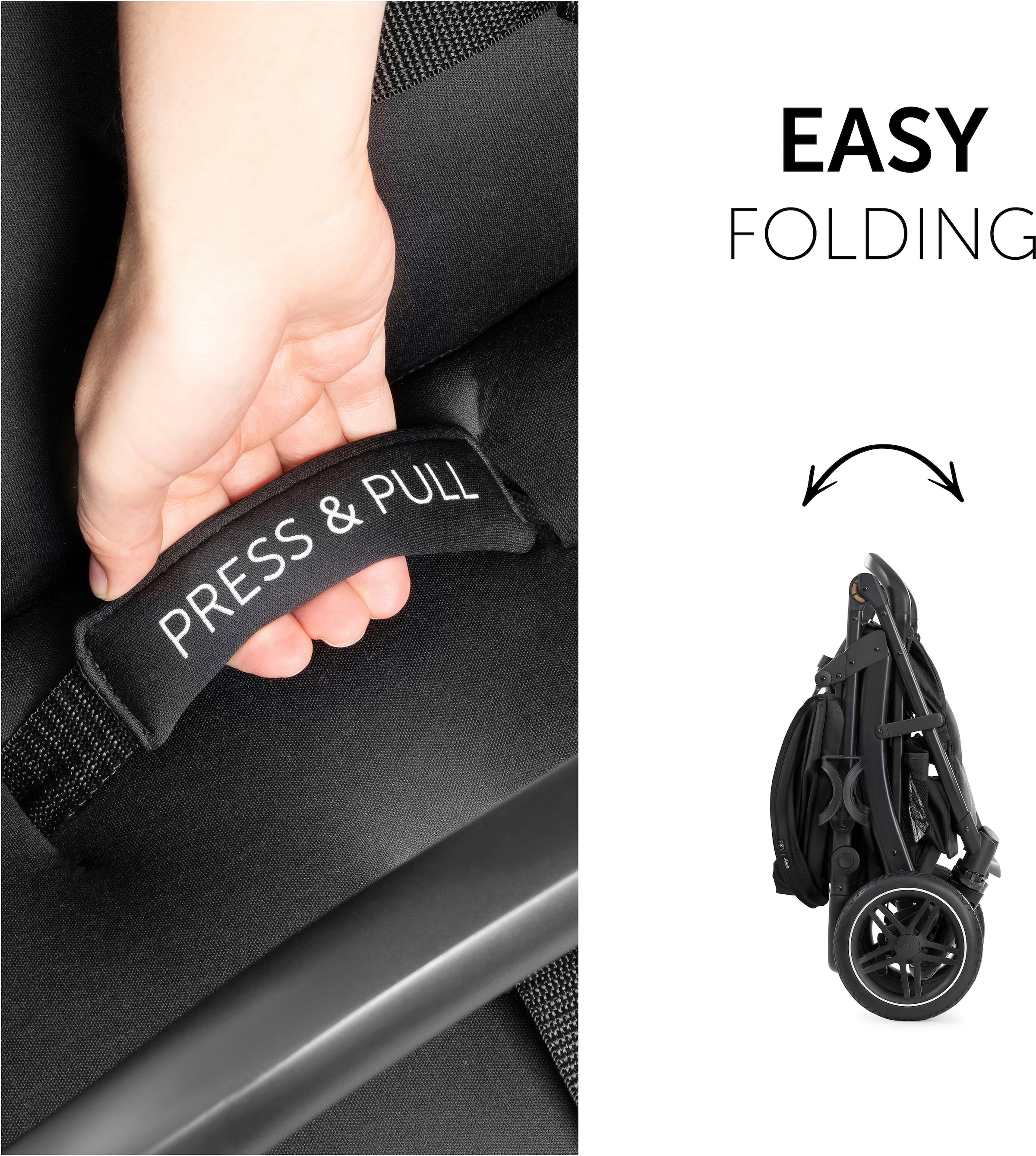 Hauck Poussette pour enfants »Rapid 4D, schwarz« 25 kilos mit Getränkehalter und schwenk- und feststellbaren Vorderrädern