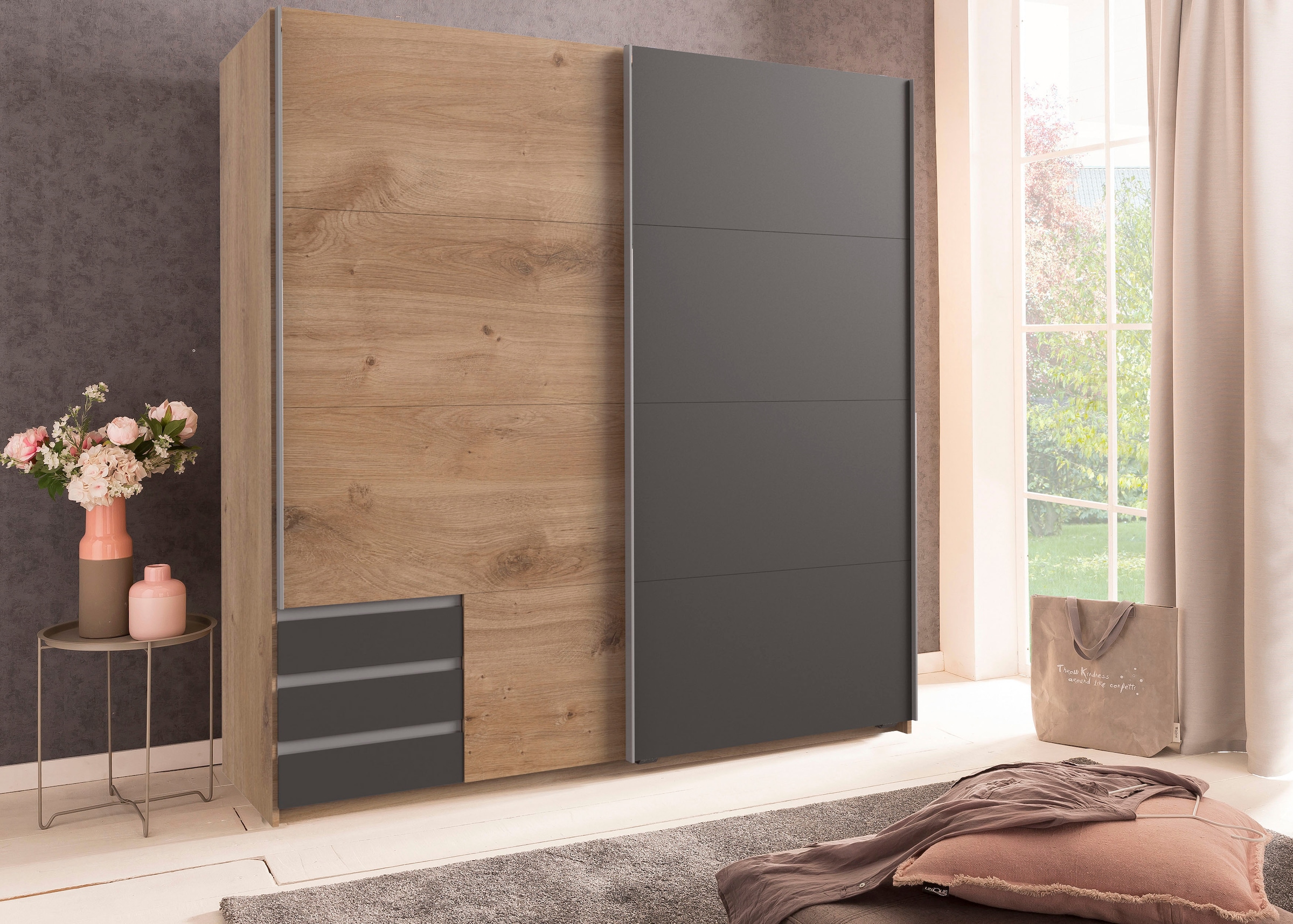 Wimex Armoire à portes coulissantes »Emden« Mit Aussenschubkästen