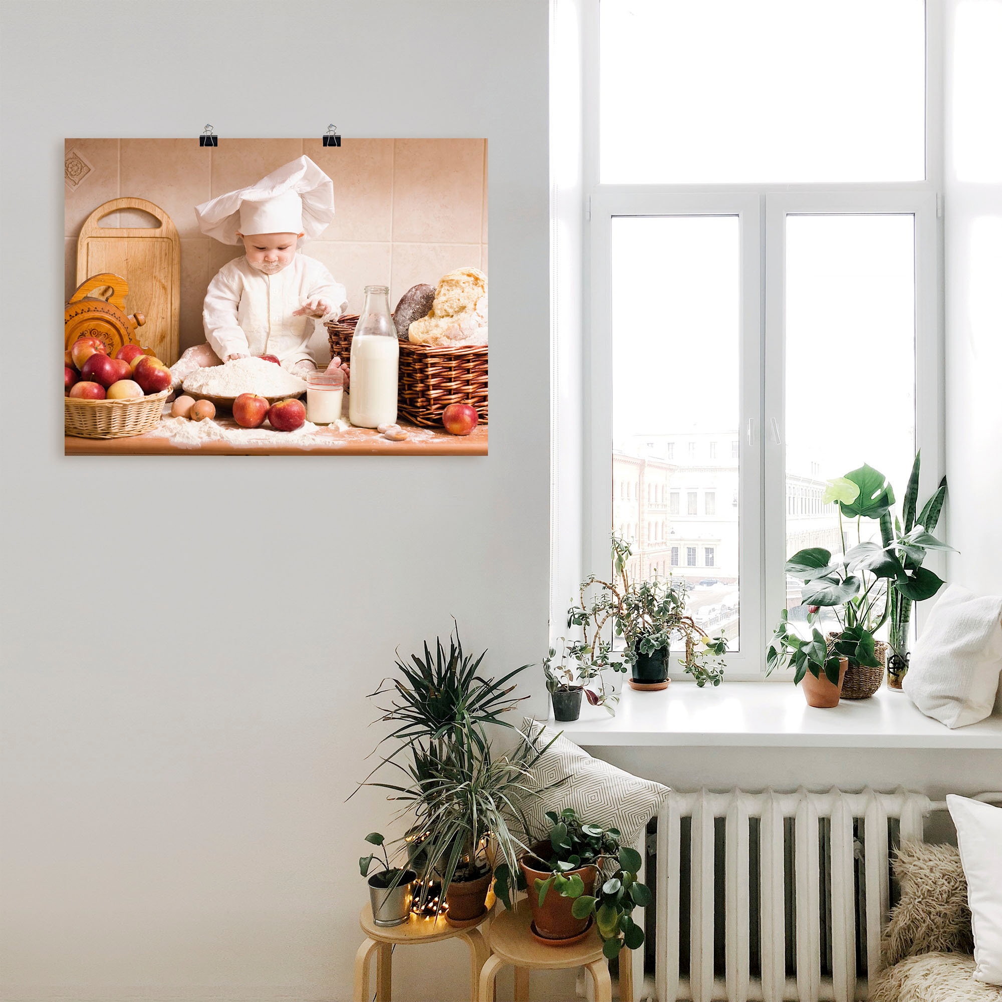 Artland Wandbild »Küche Junge Kind Backen«, Bilder von Kindern, (1 St.),  als Alubild, Leinwandbild, Wandaufkleber oder Poster in versch. Grössen  günstig kaufen