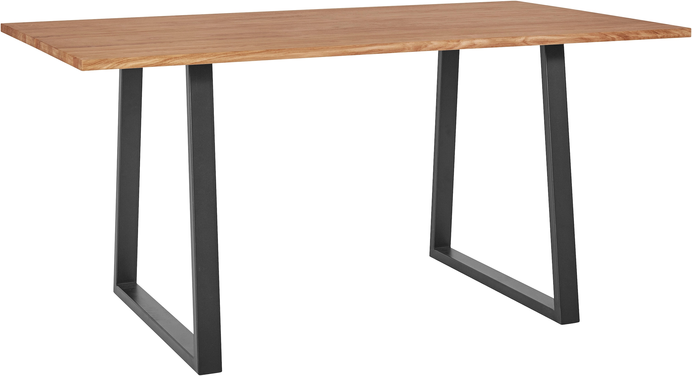 andas Esstisch, Tischplatte aus massiver Eiche, aus FSC®- bequem Metall kaufen Massivholz, Gestell