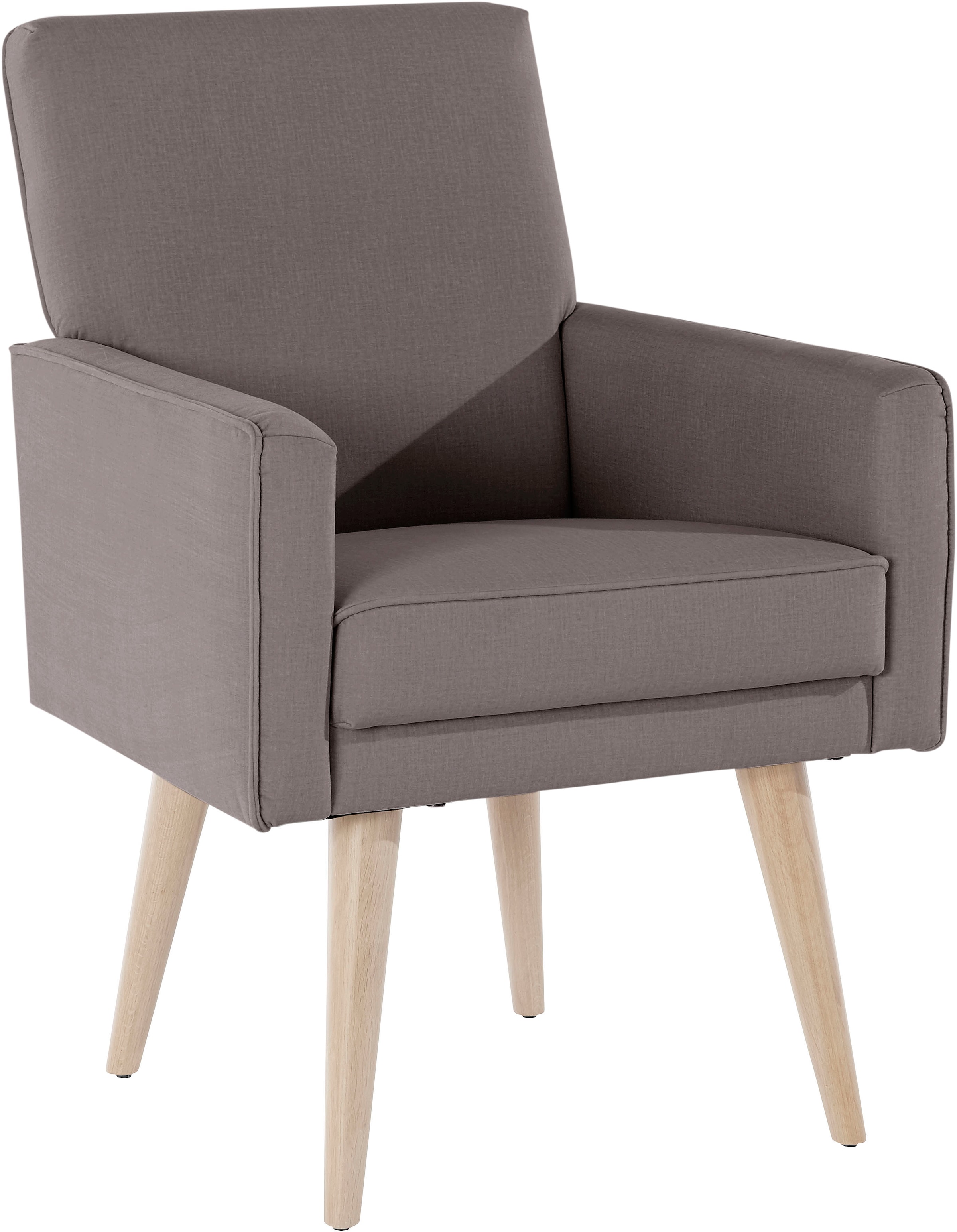 Image of exxpo - sofa fashion Sessel "Lungo, Loungesessel mit moderner Kedernaht, bequem und elegant" Breite 64 cm, hoher Holzfuss