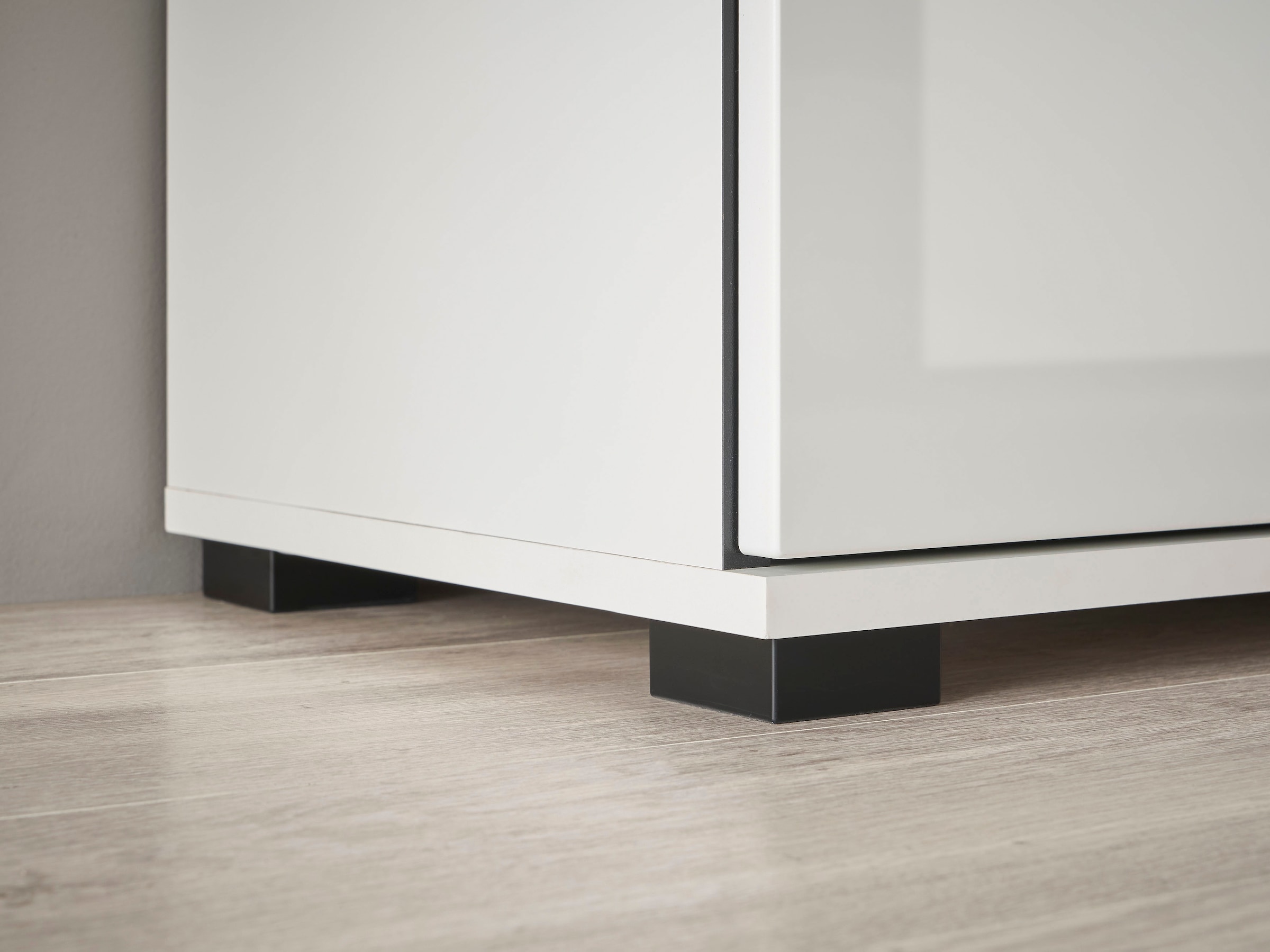 INOSIGN Wohnwand »Cantara, moderne Anbauwand, Wohnzimmer-Set, in Eiche Evoke oder Weiss«, (Set), enthält zwei Vitrinen, ein Sideboard und ein Wandboard