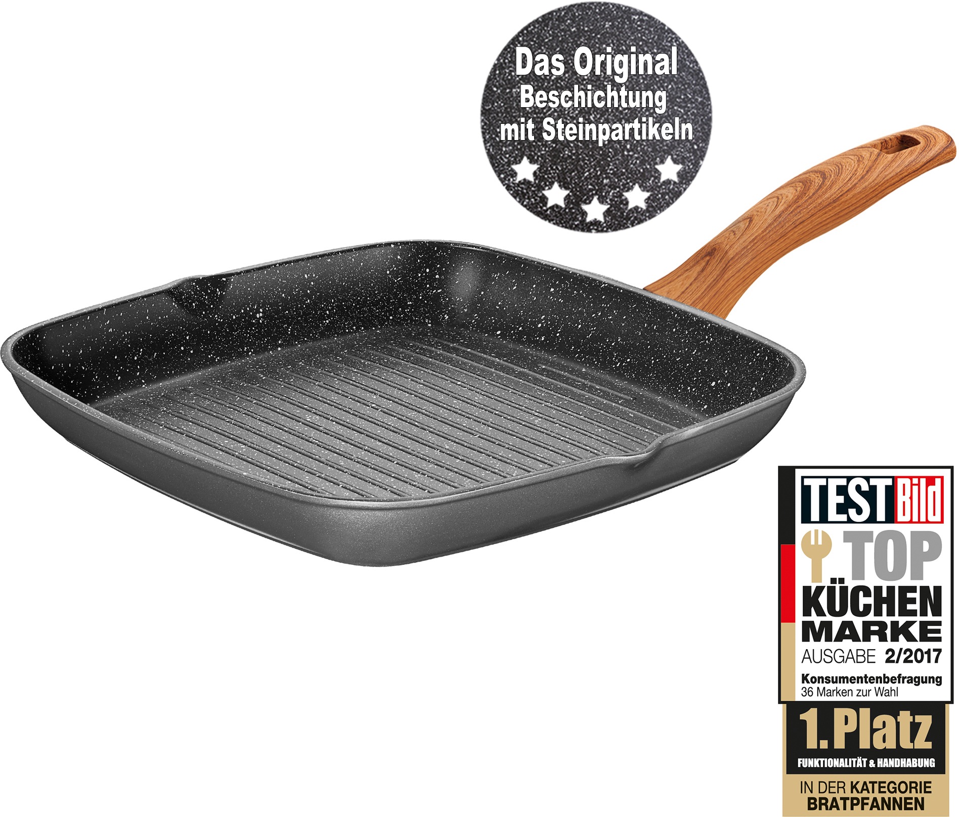 Image of STONELINE Grillpfanne »Back to Nature«, Aluminiumguss, 28 x 28 cm, Induktion bei Ackermann Versand Schweiz