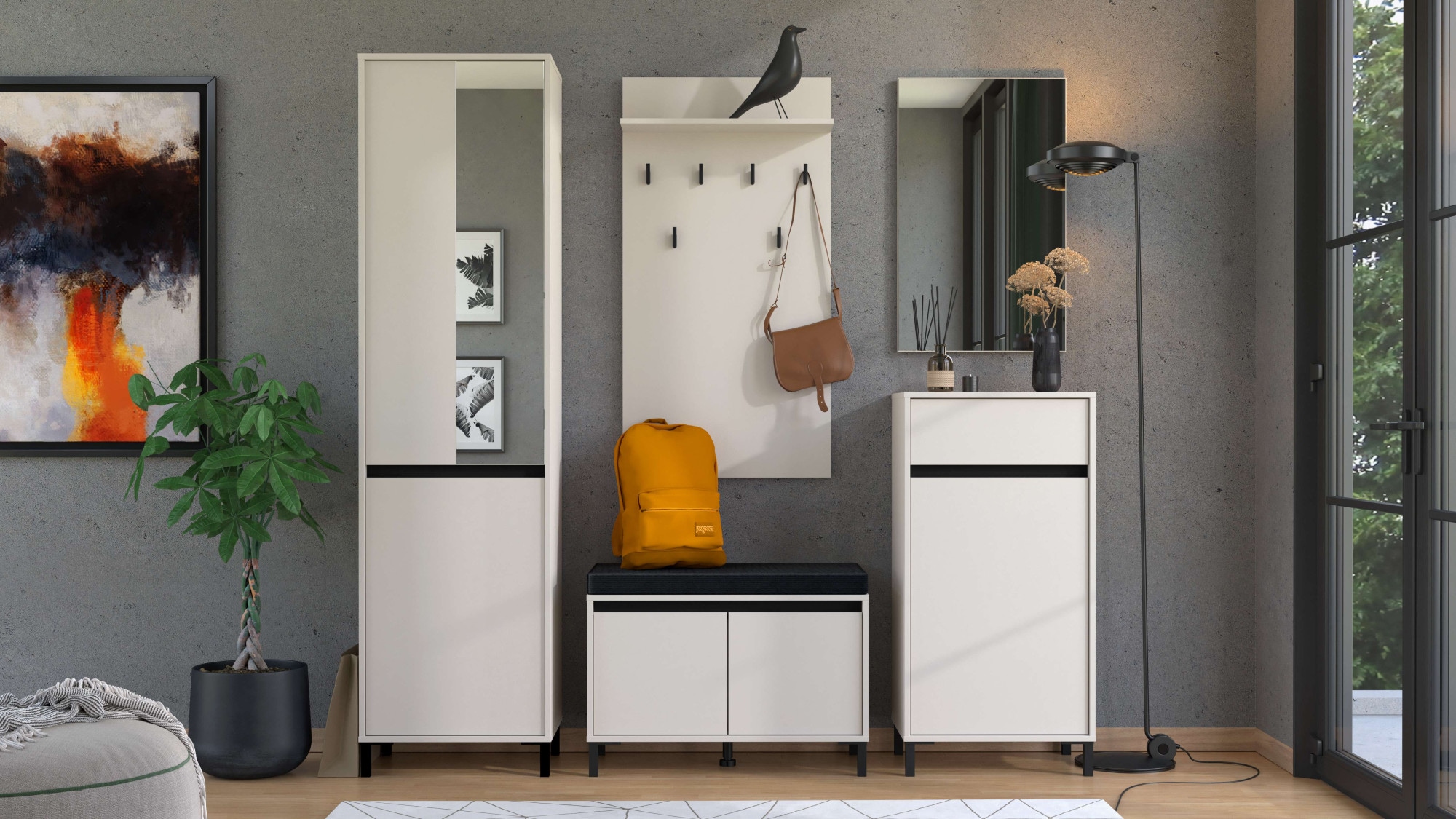 Home affaire Commode à chaussures »Arran, Schuhregal, Schuhschrank« zwei Regale und eine Schublade. Gesamtbreite 54,5 cm